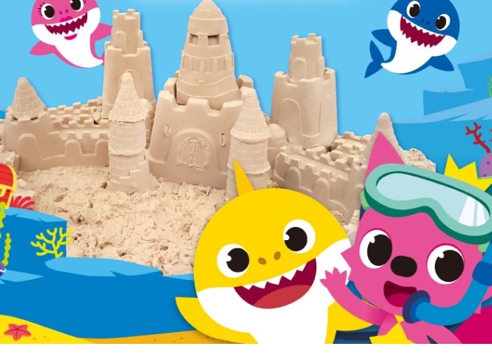 Pinkfong Shark Family Sand Play Making Shape Frame 5p For Kids & Baby