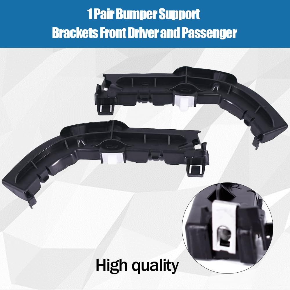 1 Pair Bumper Support Brackets Front Driver and Passenger Fits for Black