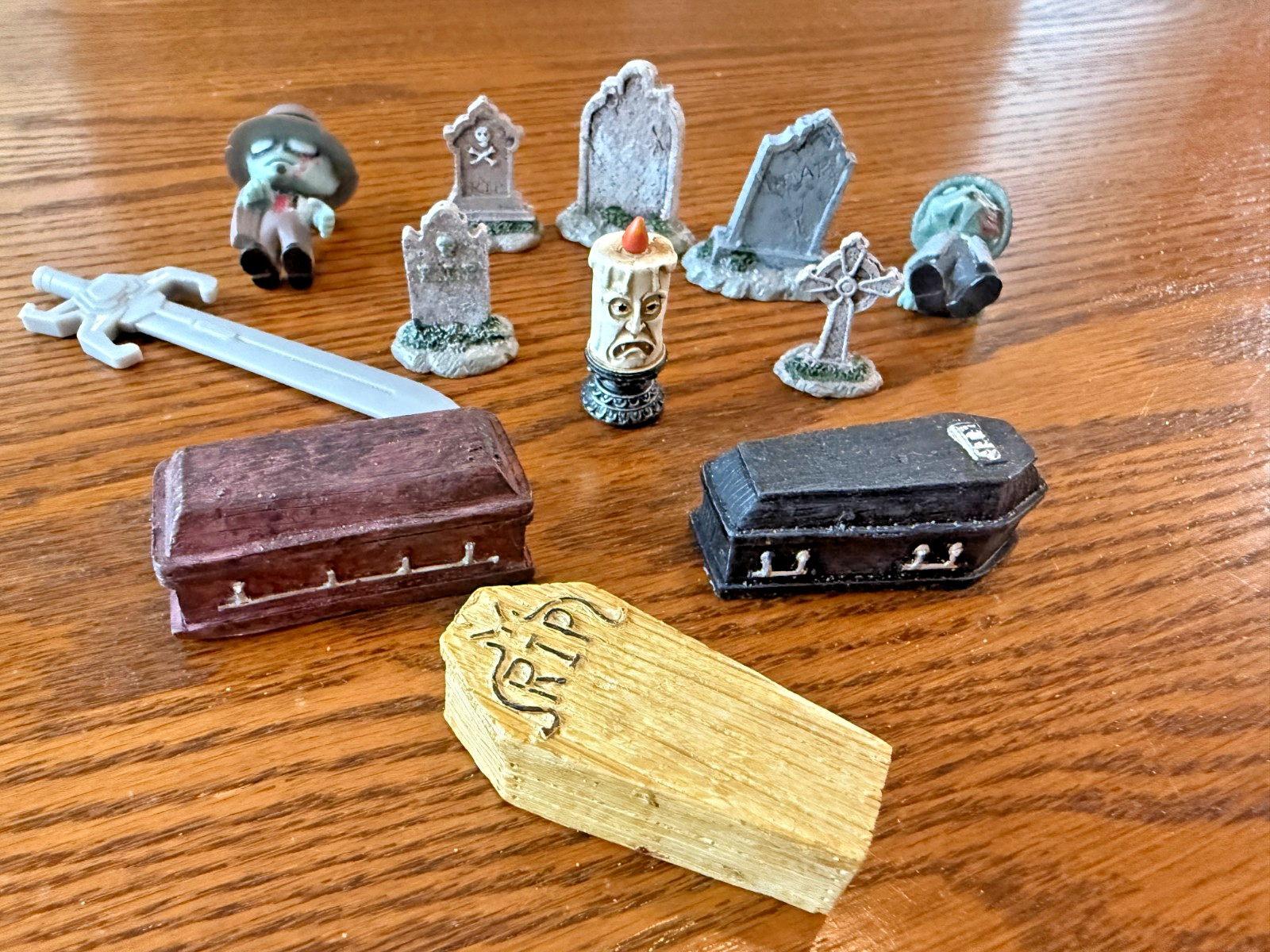 Play Therapy Sand Tray Miniature Lot – Death, Grief & Trauma Theme Coffins, Tomb