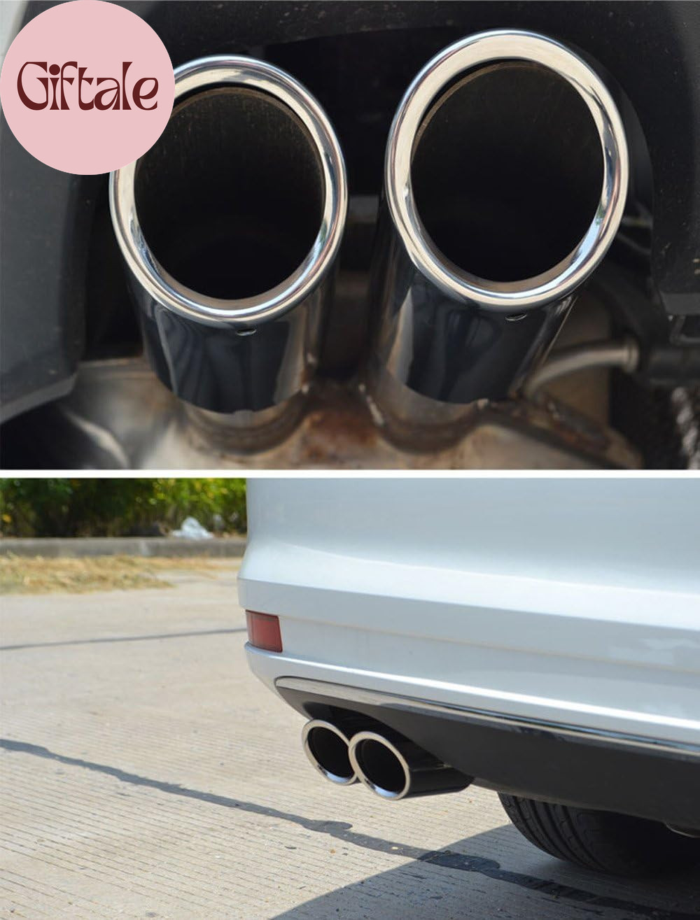 Exhaust Tips Pair Compatible with VW Volkswagen JETTA 2009-2018/ SAGITAR 2011-20