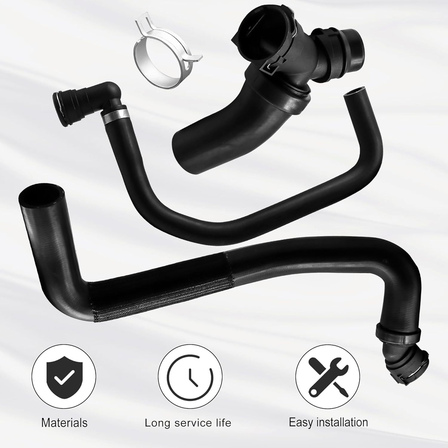 Upper Radiator Hose Y-Connector Lower Compatible with Ford F150 5.0L 2011 2012 2