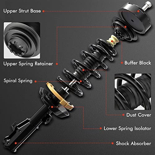 A-Premium Set (4) Front and Rear Complete Shock Absorber Strut & Coil Spring
