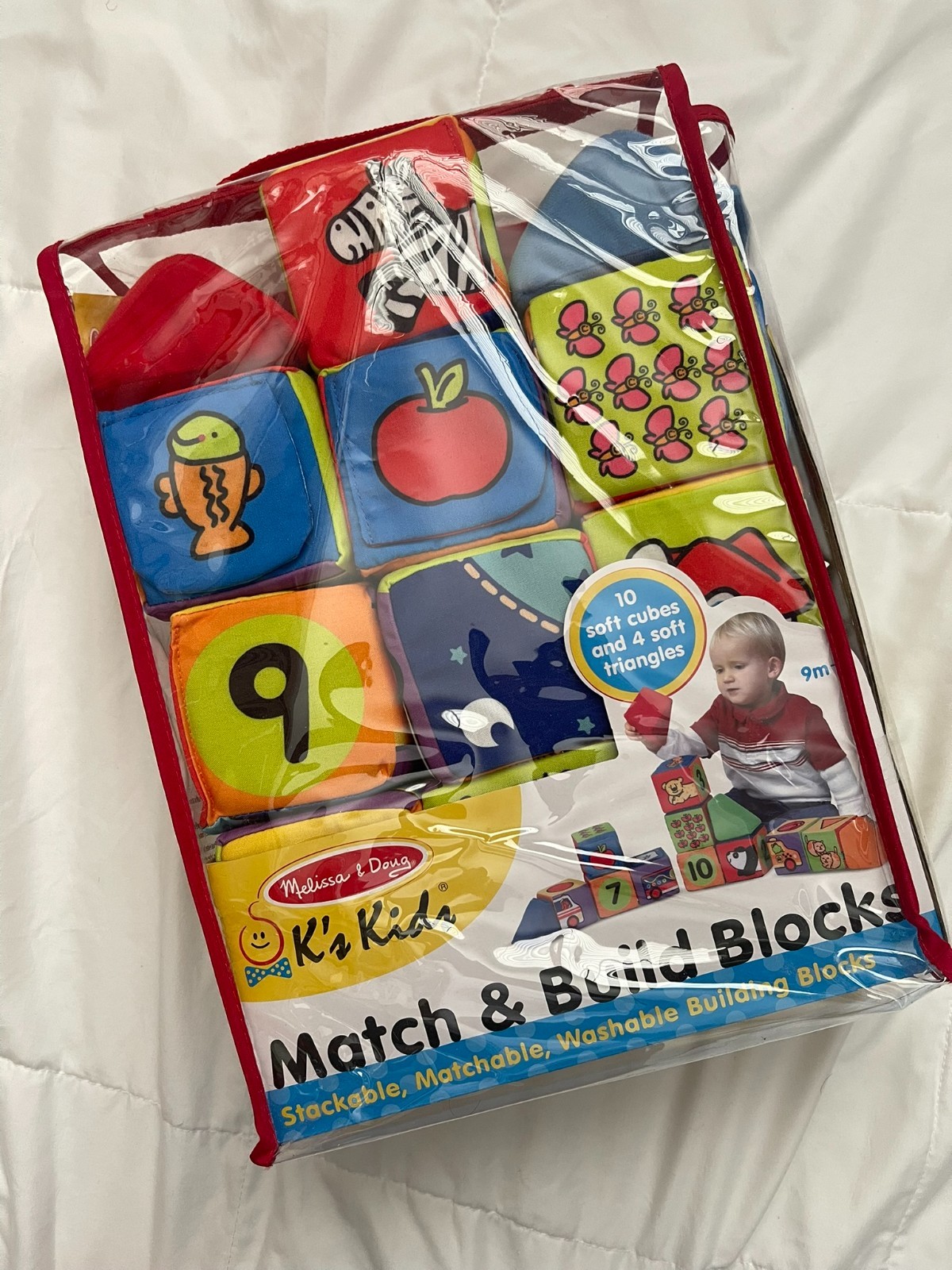 Melissa & Doug K’s Kids Match & Build Soft Blocks Set Shapes and Colors Cubes