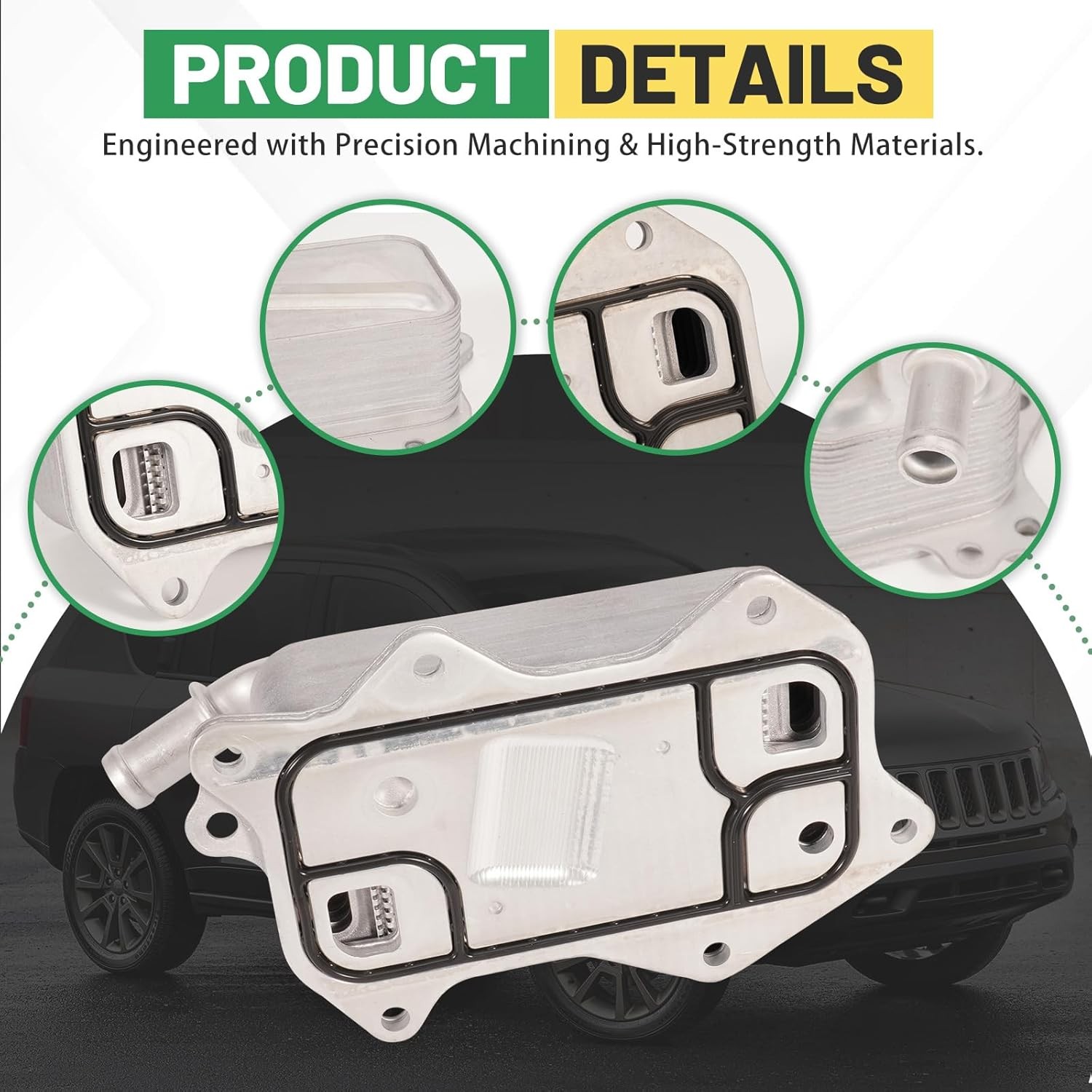 04893770AD Engine Oil Cooler Compatible with 2019-2023 Jeep Cherokee, 2023-2025