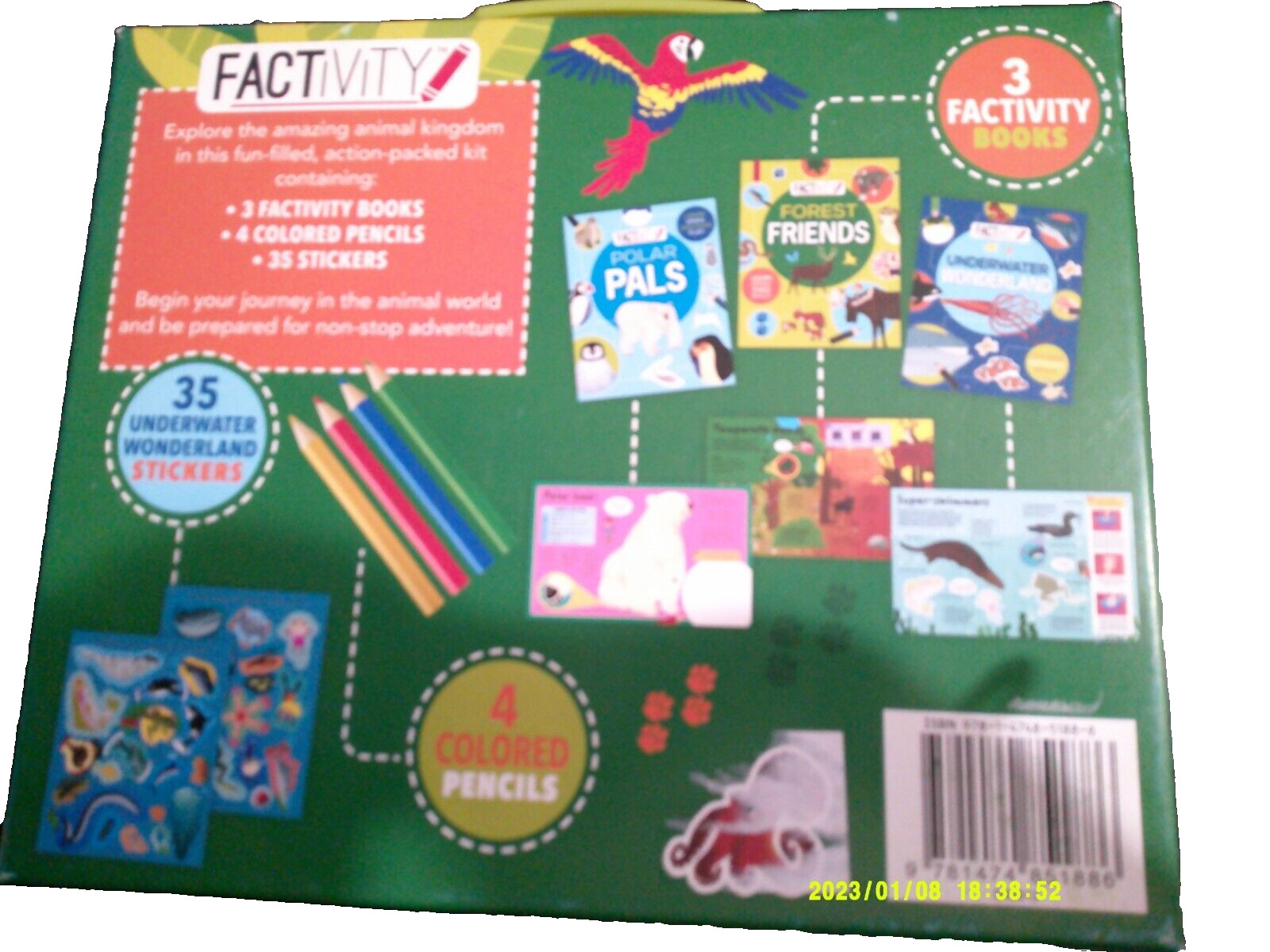 NEW FACTIVITY travel on the go fun animal kingdom 3 books stickers activity kit