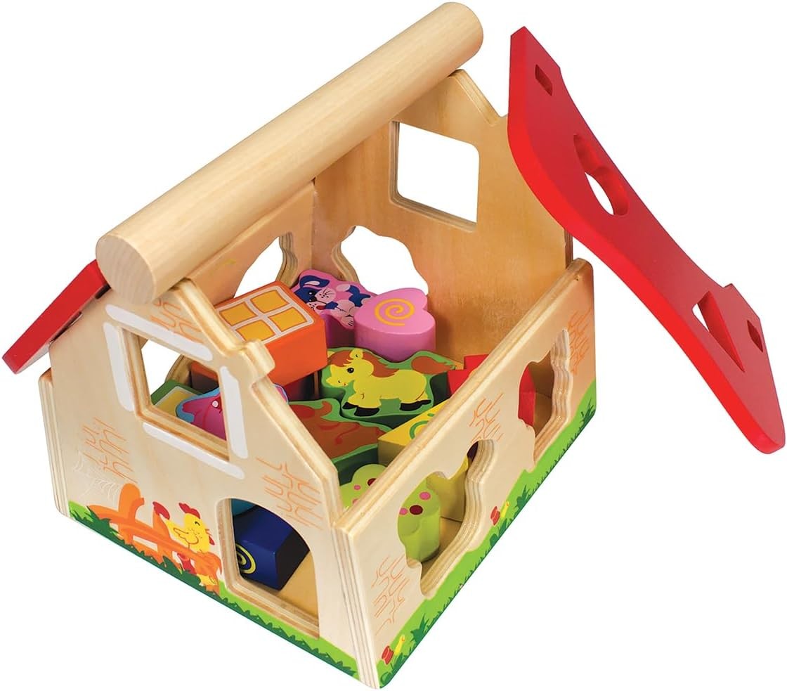 Eichhorn 100002098 Colourful Farmhouse Baby Toy Quality Wooden Sorter Comes with