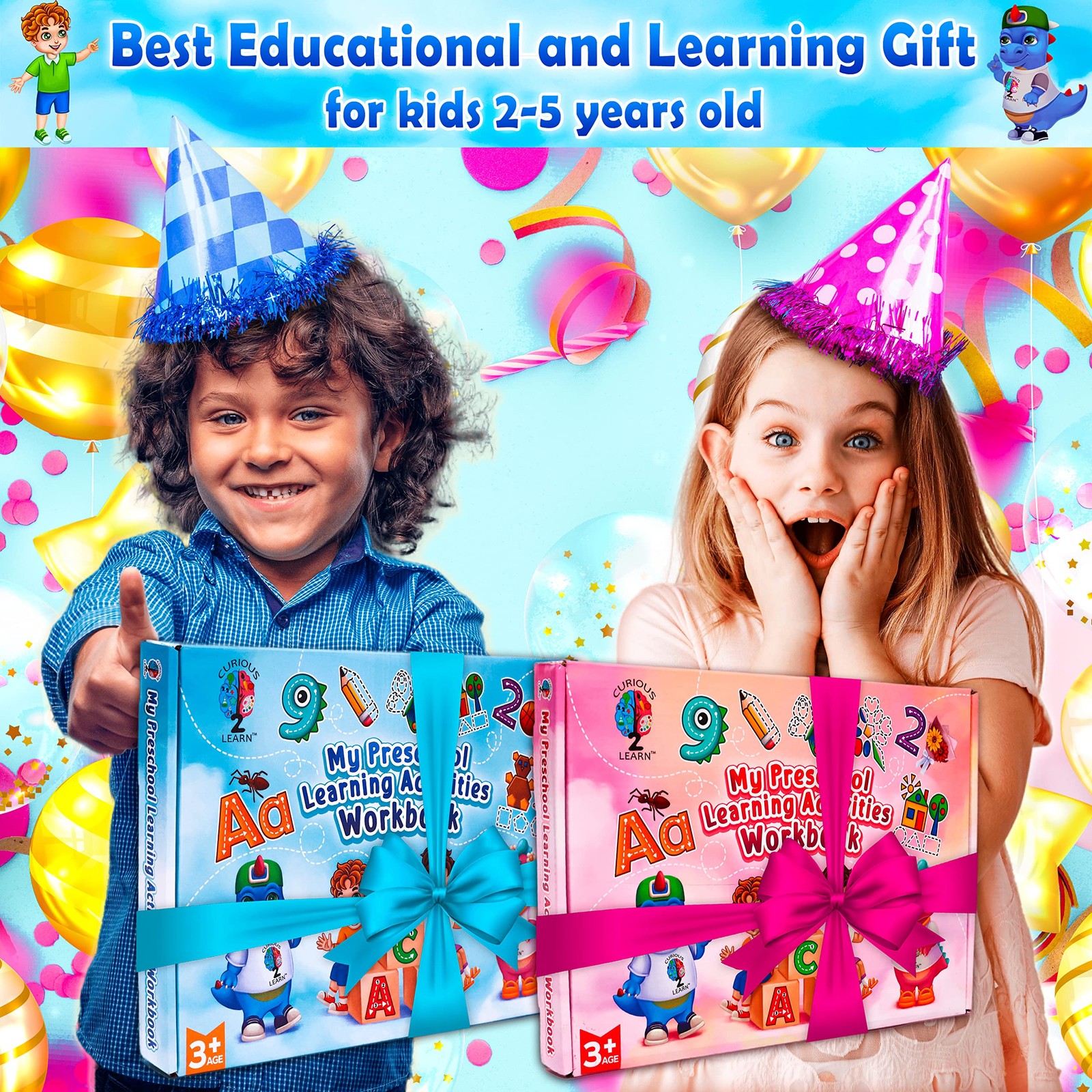 Hardcover Preschool Activity Workbook for Ages 3–5 – 32 Montessori Learning A…