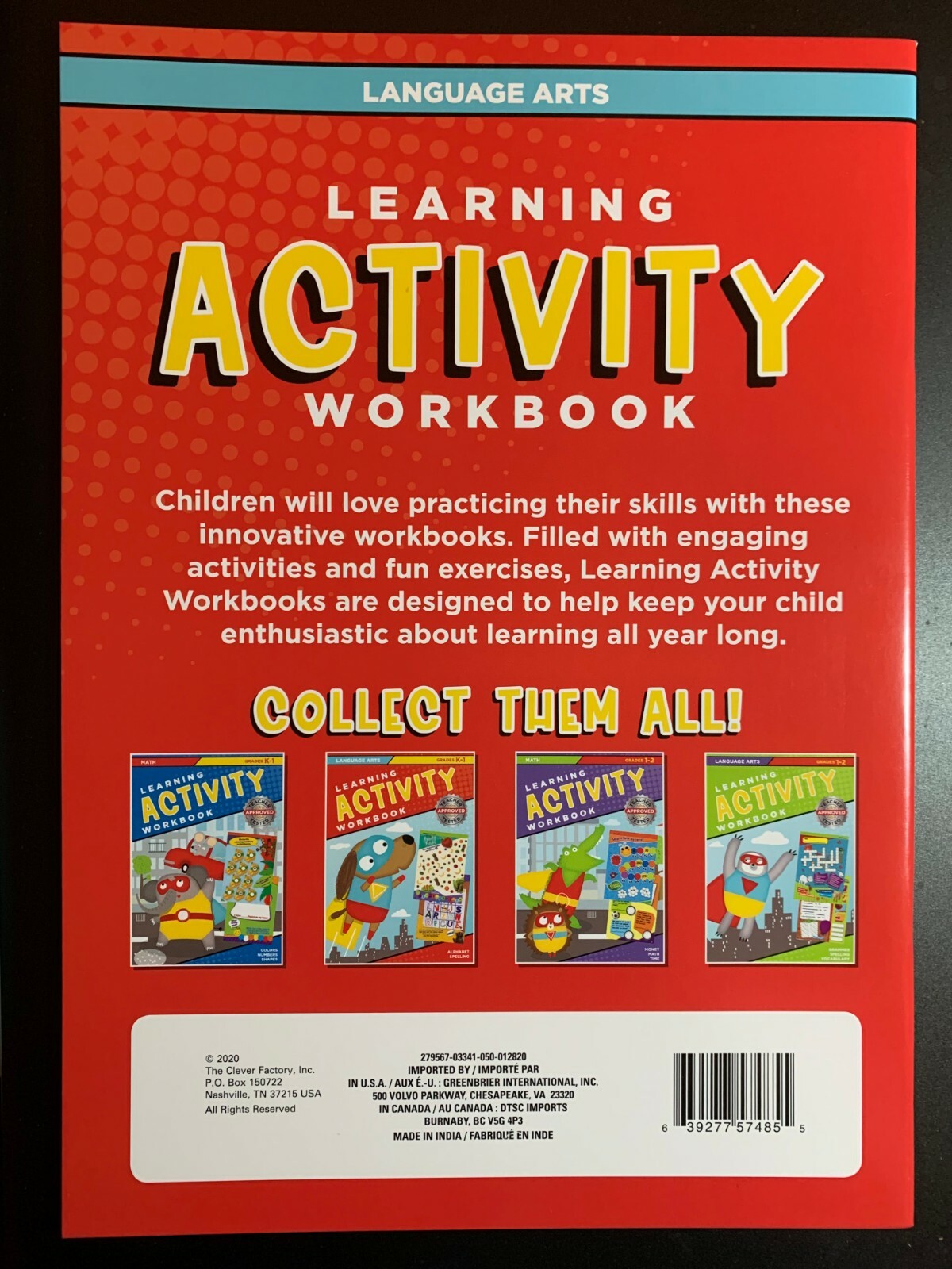 LEARNING ACTIVITY WORKBOOK LANGUAGE ARTS GRADES K-1 AGES 5-7 Kids HOME SCHOOL