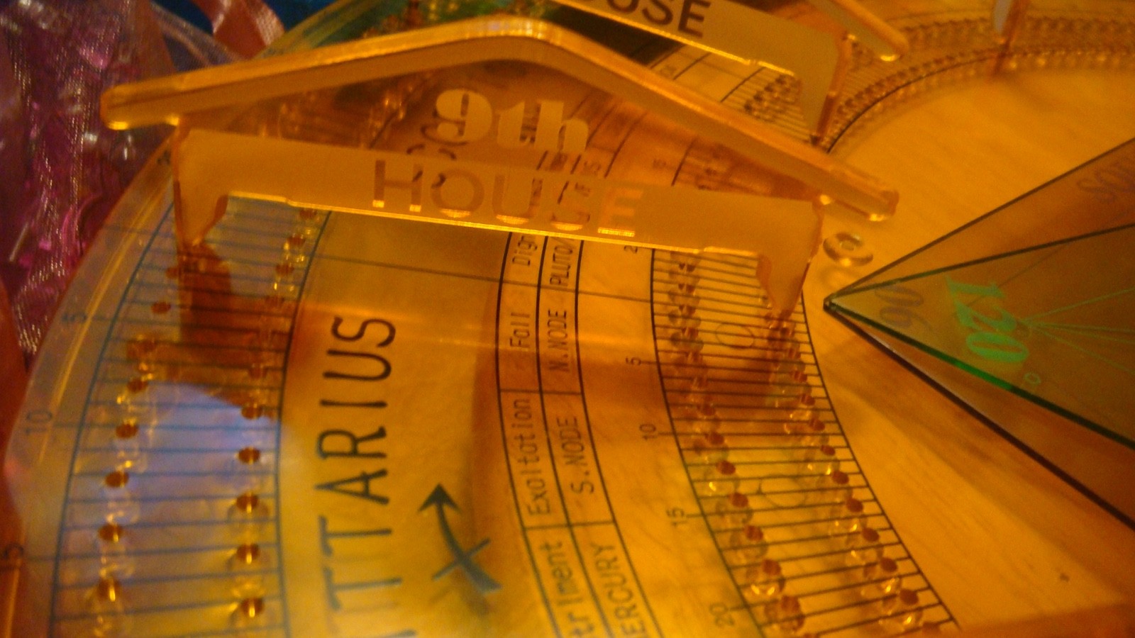 Astrological Astrology Zodiac Board with Planets Orange