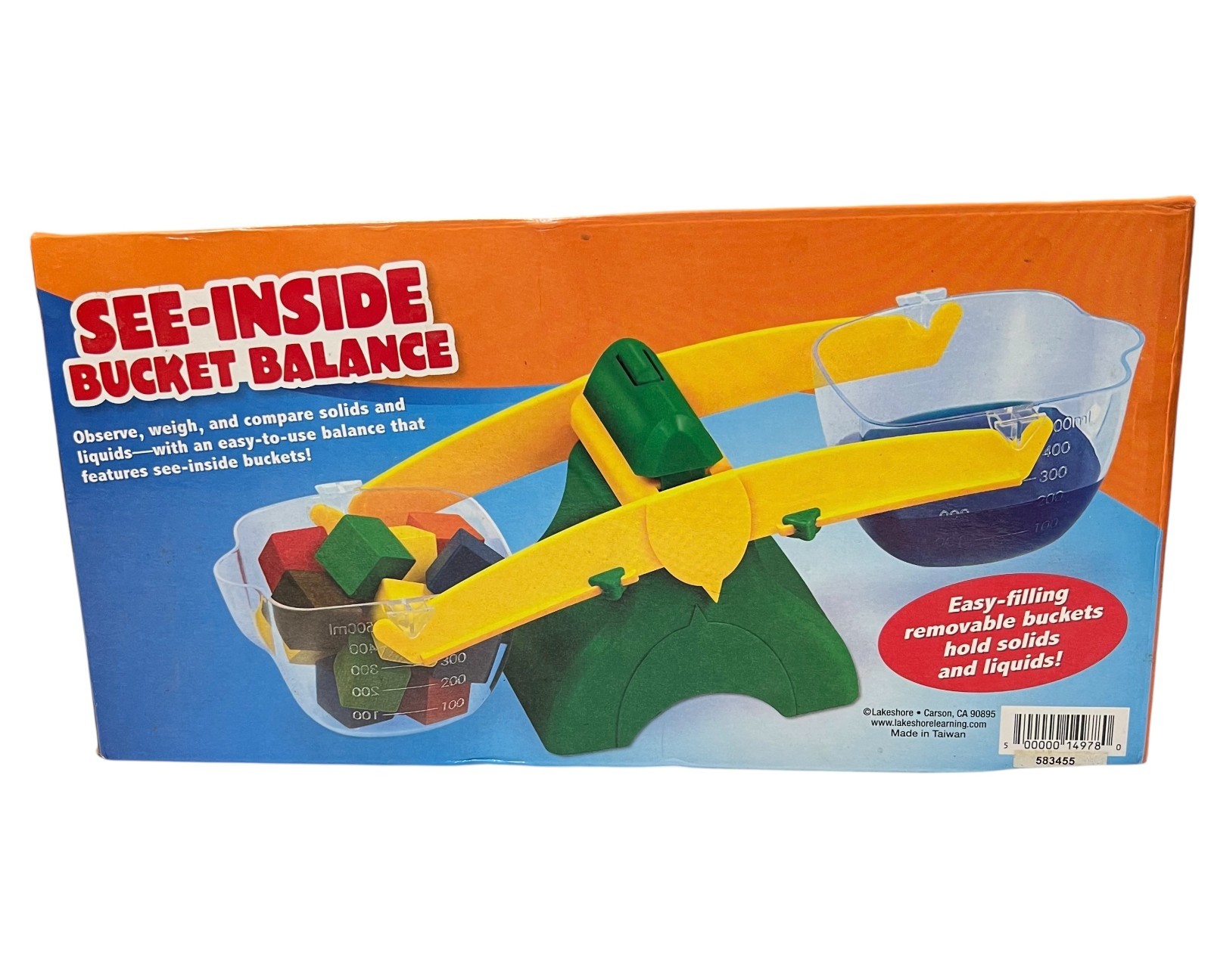 Lakeshore See-inside Bucket Balance Ages 3+ Science Weigh & Compare New Open Box