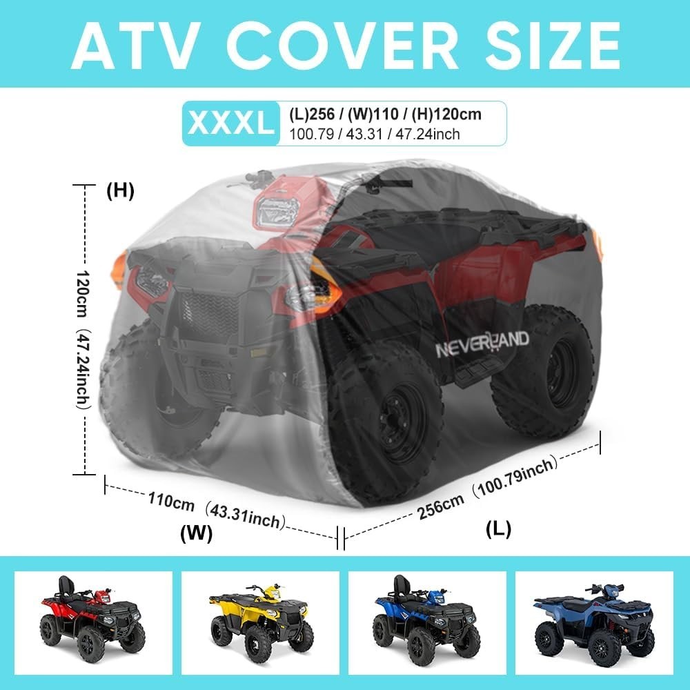 NEVERLAND ATV Cover Waterproof Heavy Duty XXXL Universal Quad Cover Outdoor