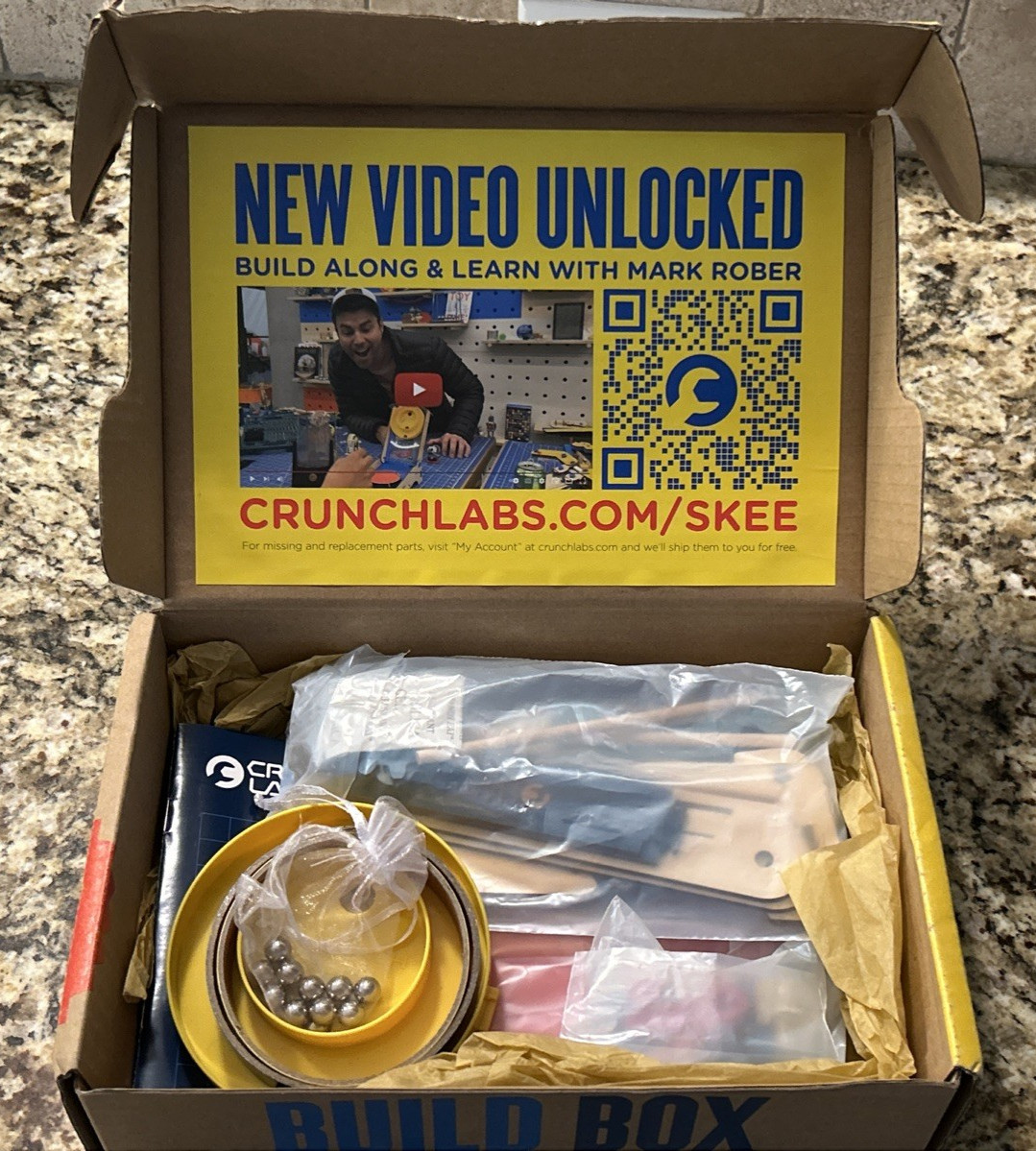 Crunch Labs Build Box Trampoline Toss by Mark Rober STEM New Build Test Solve Pl