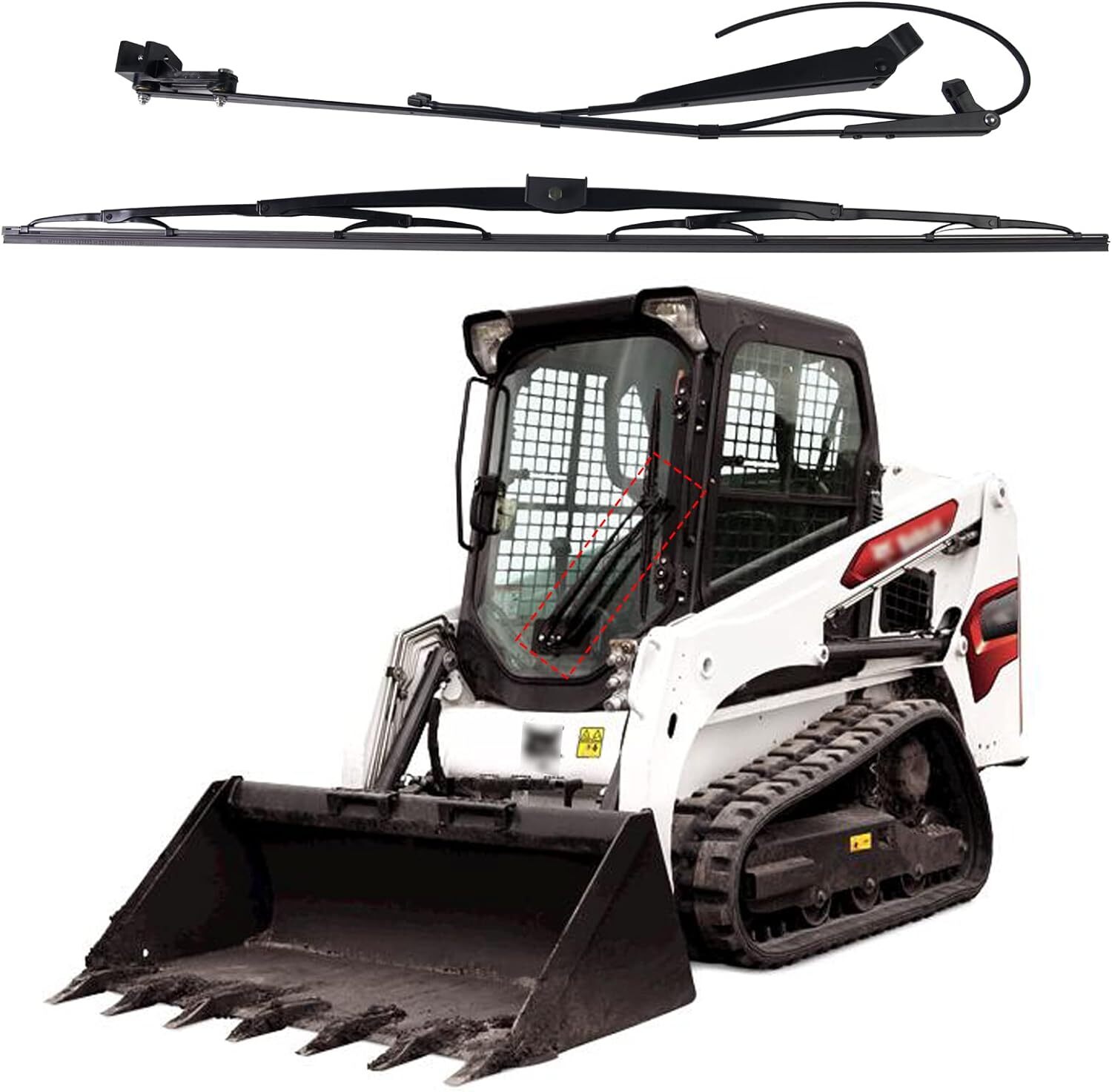 Windshield Wiper Arm & Wiper Blade Kit 7251263 7251264 Compatible with Bobcat