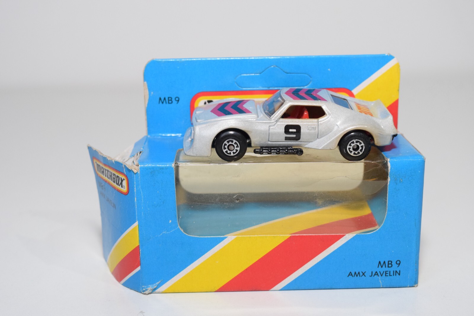 A94 1:64 3 INCH MATCHBOX LESNEY MB-9 MB9 MB 9 AMX JAVELIN METALLIC GREY MIB