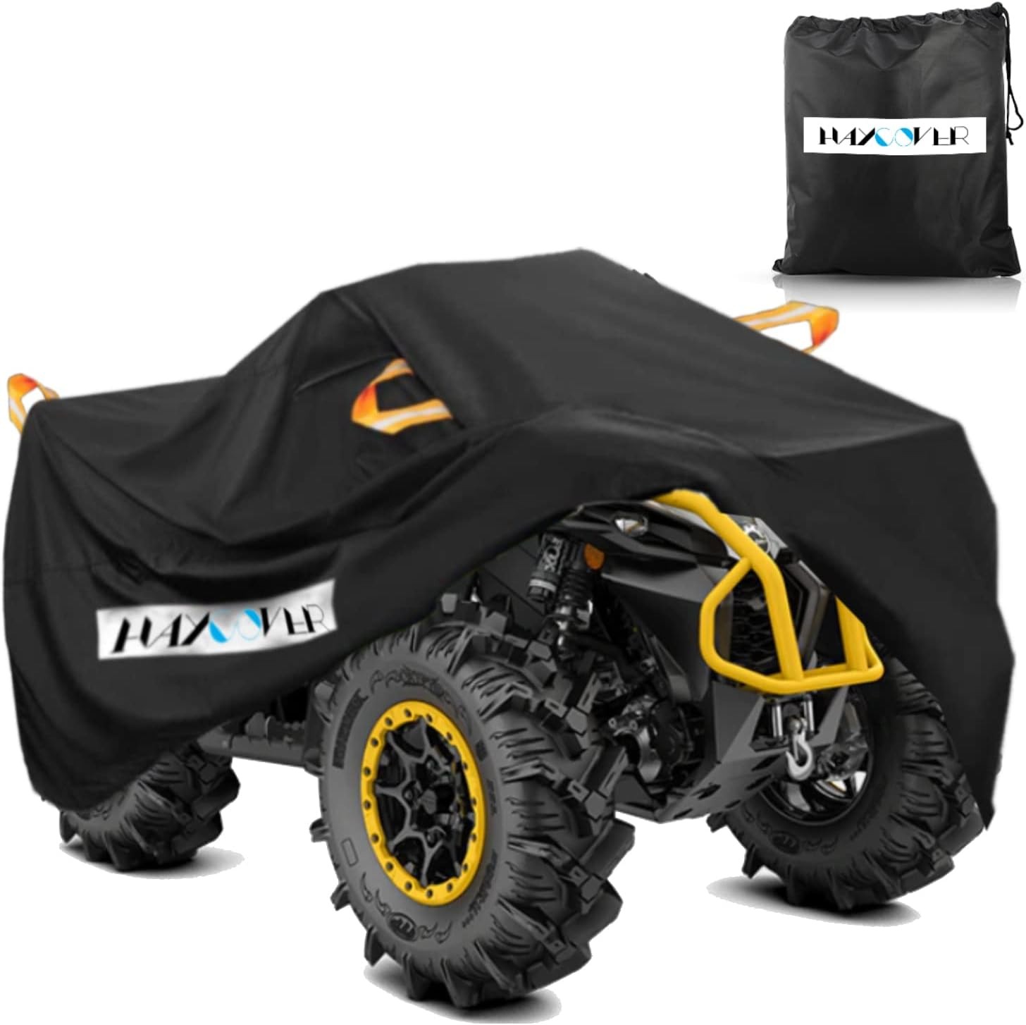 ATV Cover, Heavy Duty Black Waterproof Oxford Fabric Protective 4 Wheeler Qua…