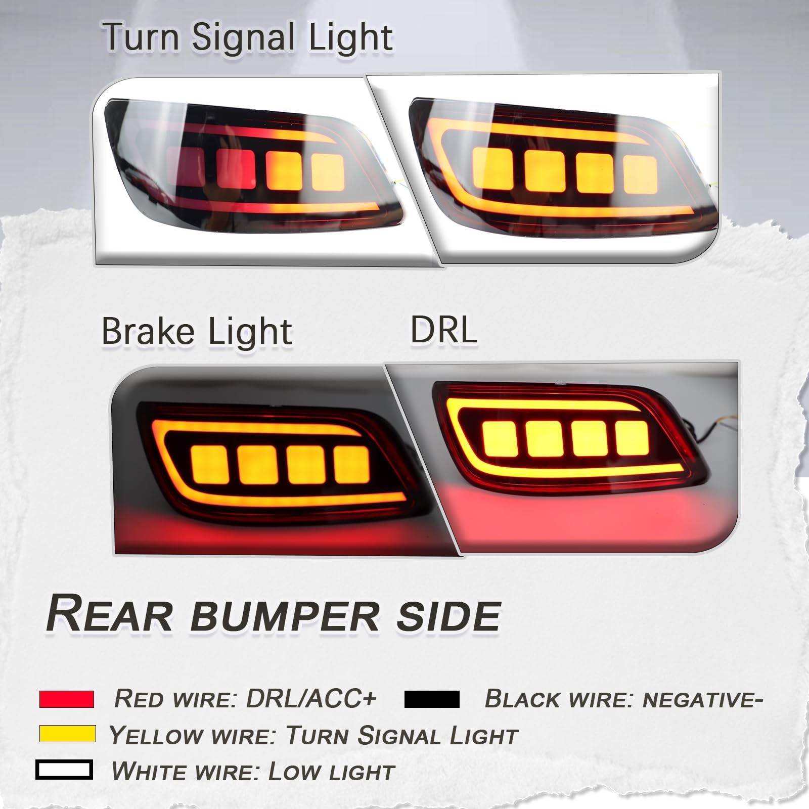 Full Lens LED Rear Reflector Bumper Fog Light Assembly kit for Subaru Foreste…