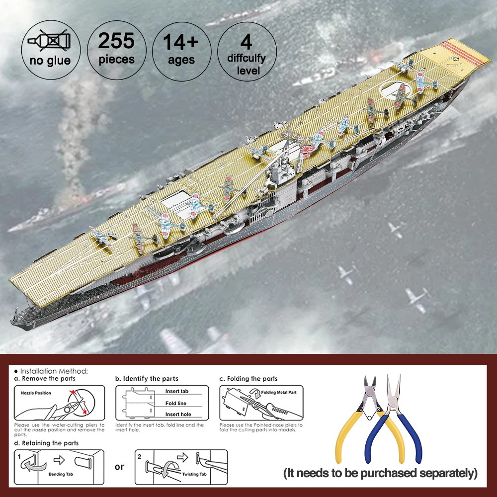 3D Metal Puzzle Battleship Model Building Kits Boat Teens Brain Teaser Gift