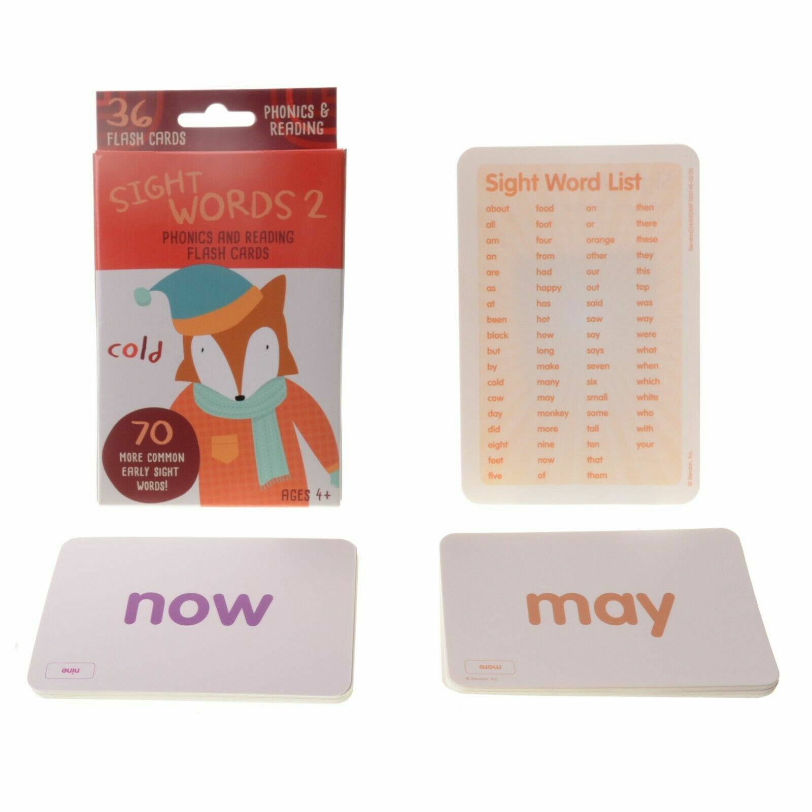 Lot of 4 Phonics & Reading 36 Flash Cards, Sight Words 2, Set of 4