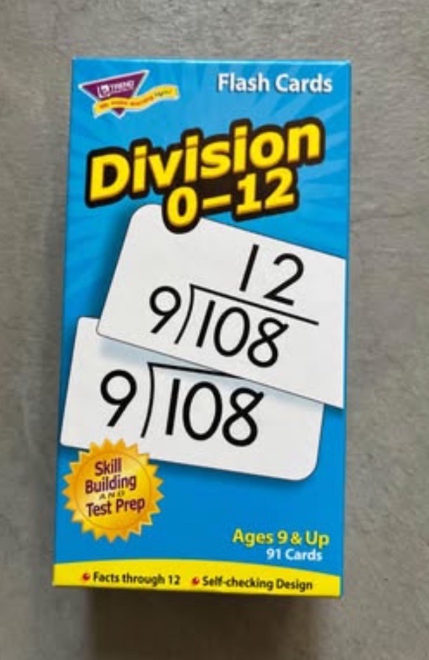 Flash Cards Division 0-12 91 Cards for Skill Building & Test Prep Ages 9 And Up