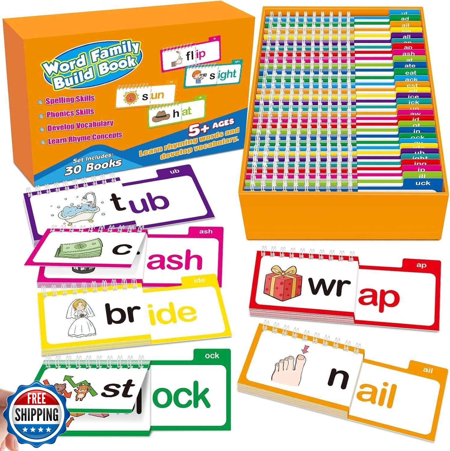 30 Read and Rhyme Flip Books Claritydream Flip Books ABC Vocabulary Flash Car