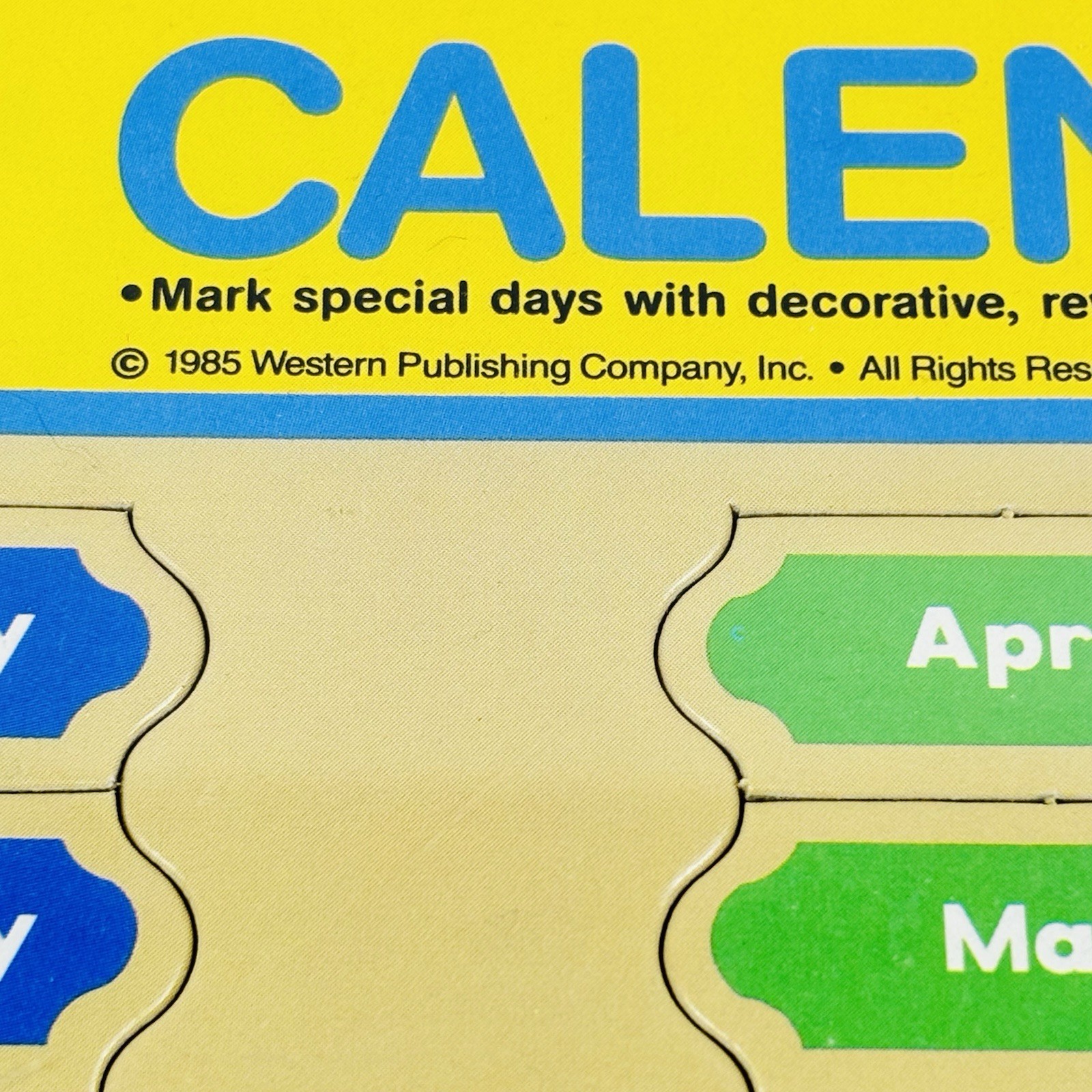 1985 Golden Step Ahead School Classroom Calendar Learning Board Retro 80’s NEW
