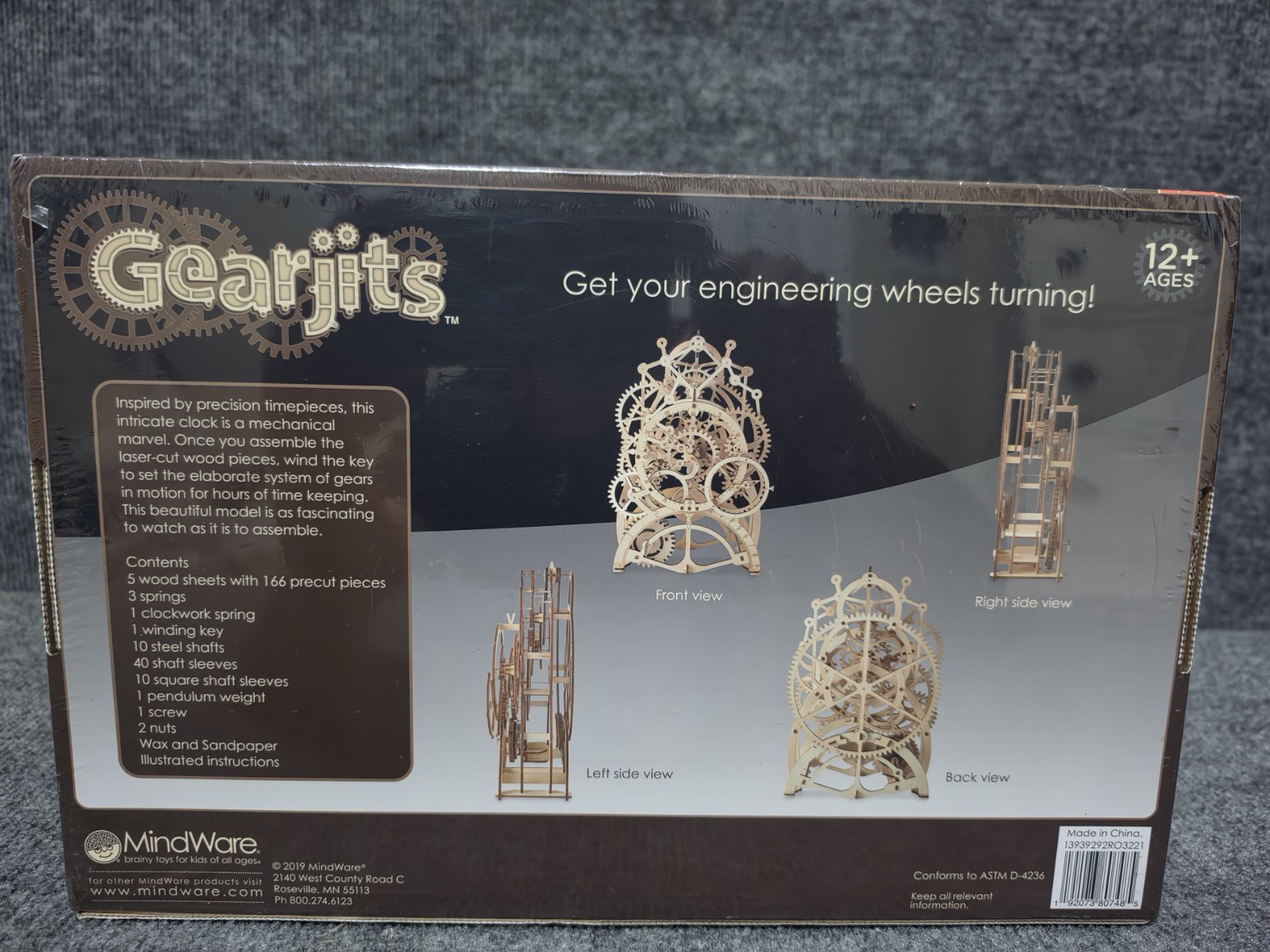MindWare Gearjits Pendulum Clock 3D Wooden Puzzle