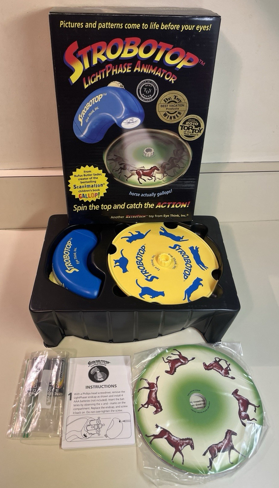 Open Box- Strobotop Lightphase Animator Sensory Toy Eye Think, Batteries, Tested