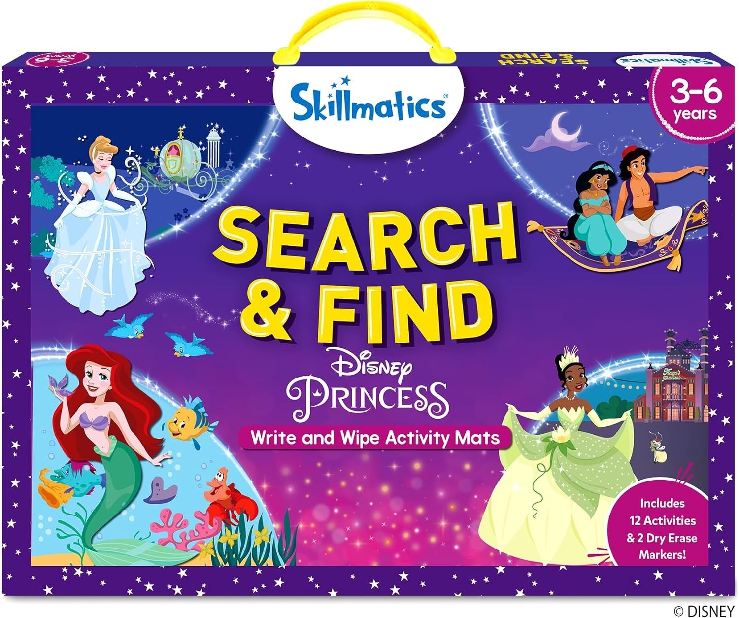 Disney Princess Search & Find Game Reusable Learning Toy Ages 3-6