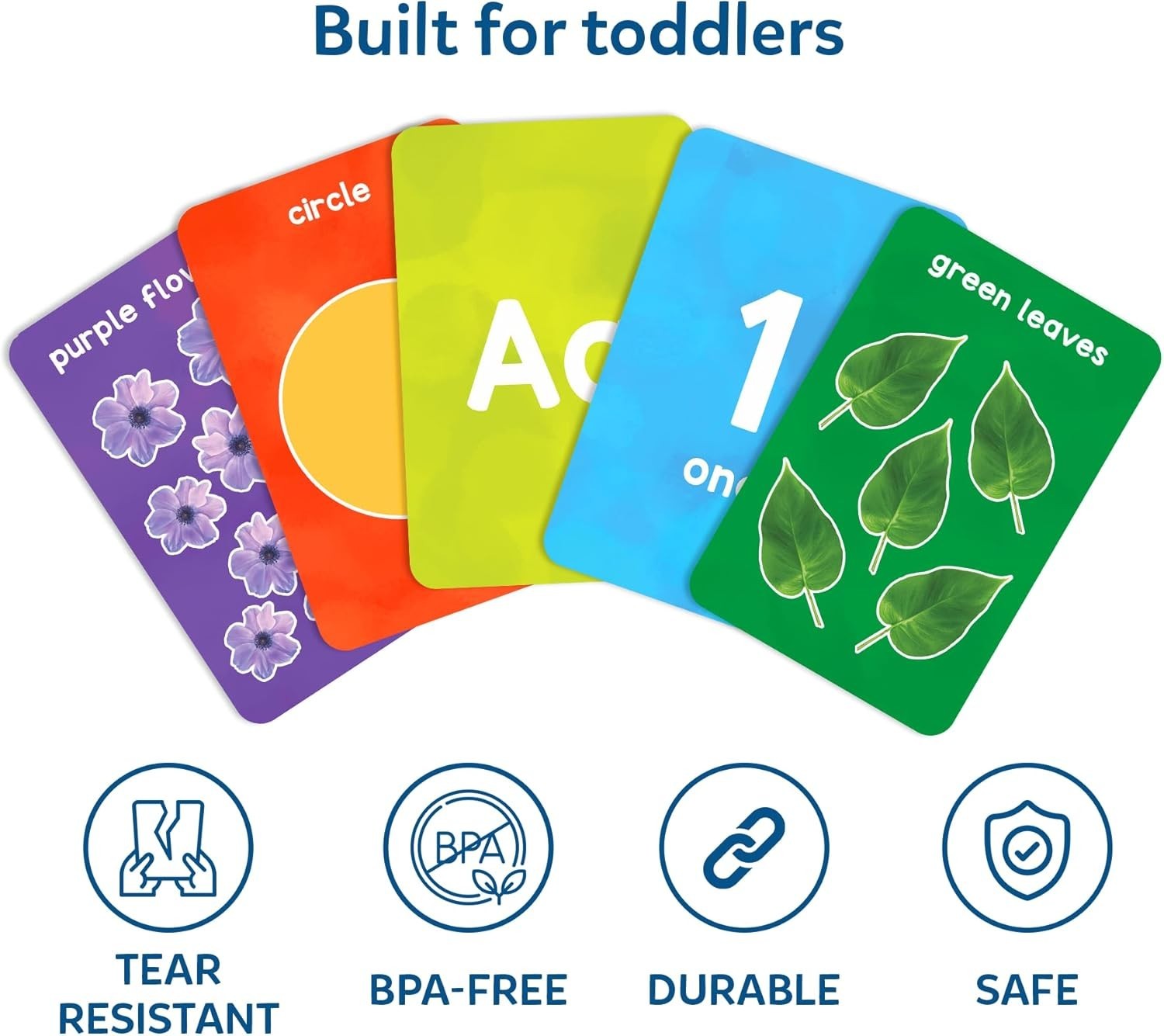 Thick Flash Cards for Toddlers – Letters, Numbers, Shapes & Colors, Montessor…