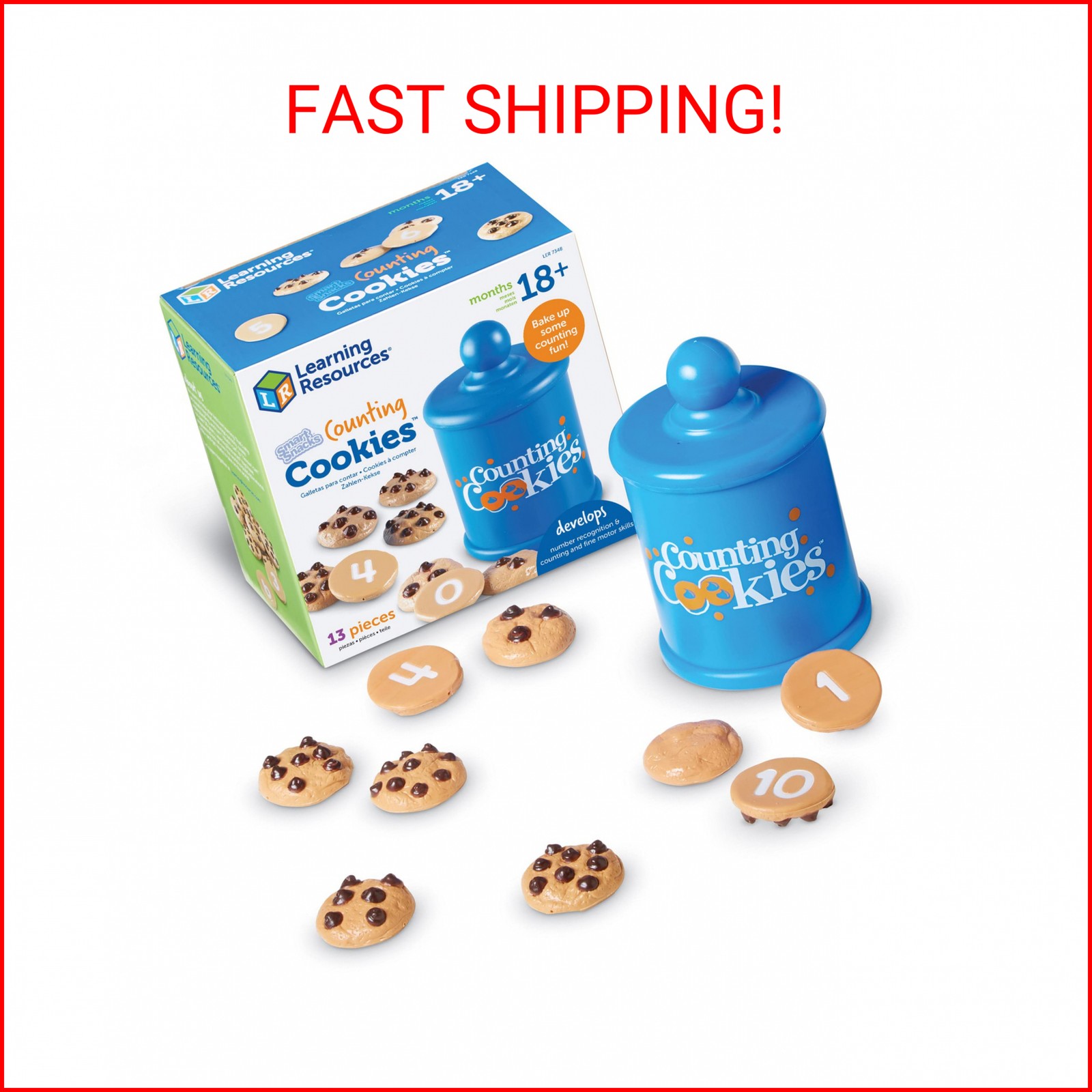 Learning Resources Smart Counting Cookies – 13 Pieces, Ages 18+ Months Toddler C