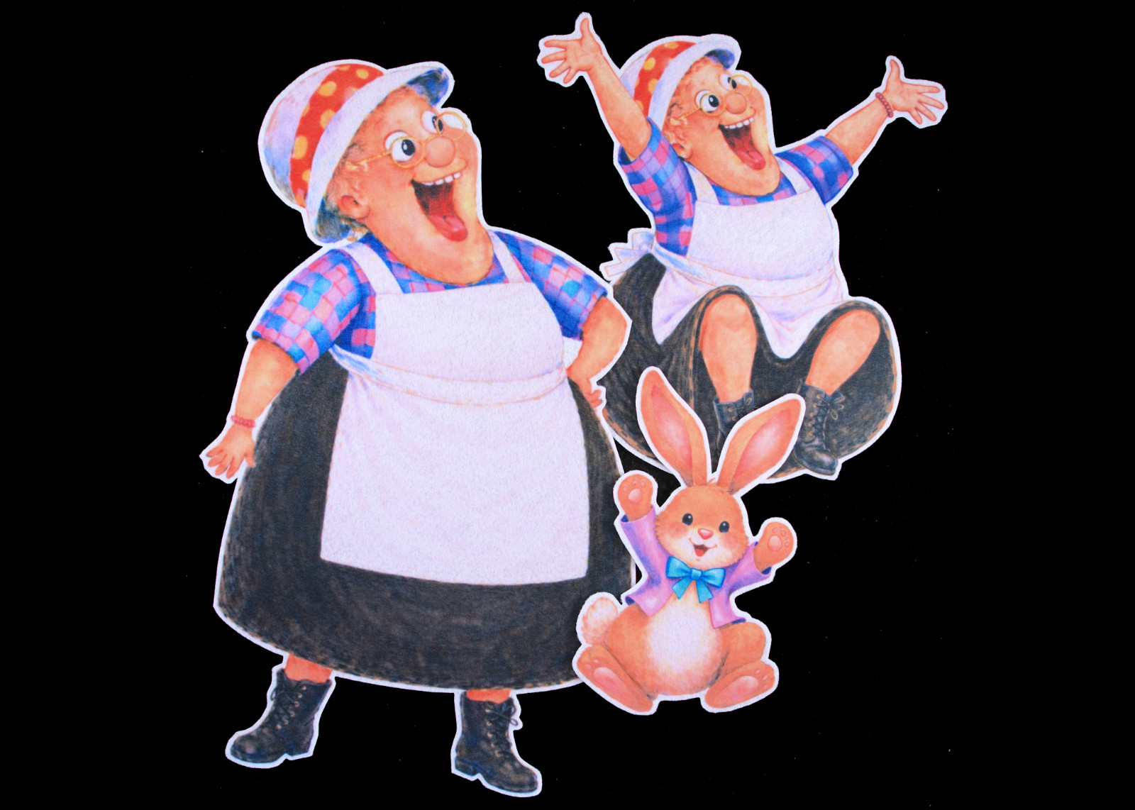 Old Lady who Swallowed A Chick Easter Flannel Felt Board Story 10-pc