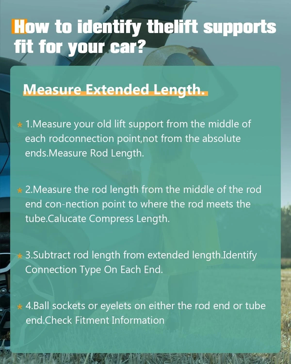 SCITOO Trunk Lift Supports Replacement Struts Gas Springs Shocks Fit for Hyundai