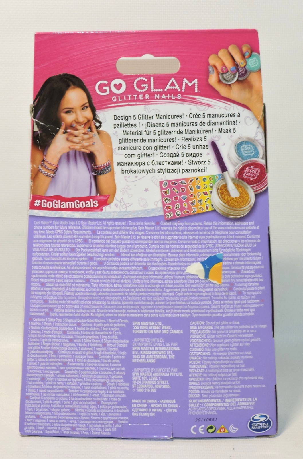 Cool Maker Go Glam Glitter Nails DIY Kids Shimmer Activity Kit 5 Manicures, NEW