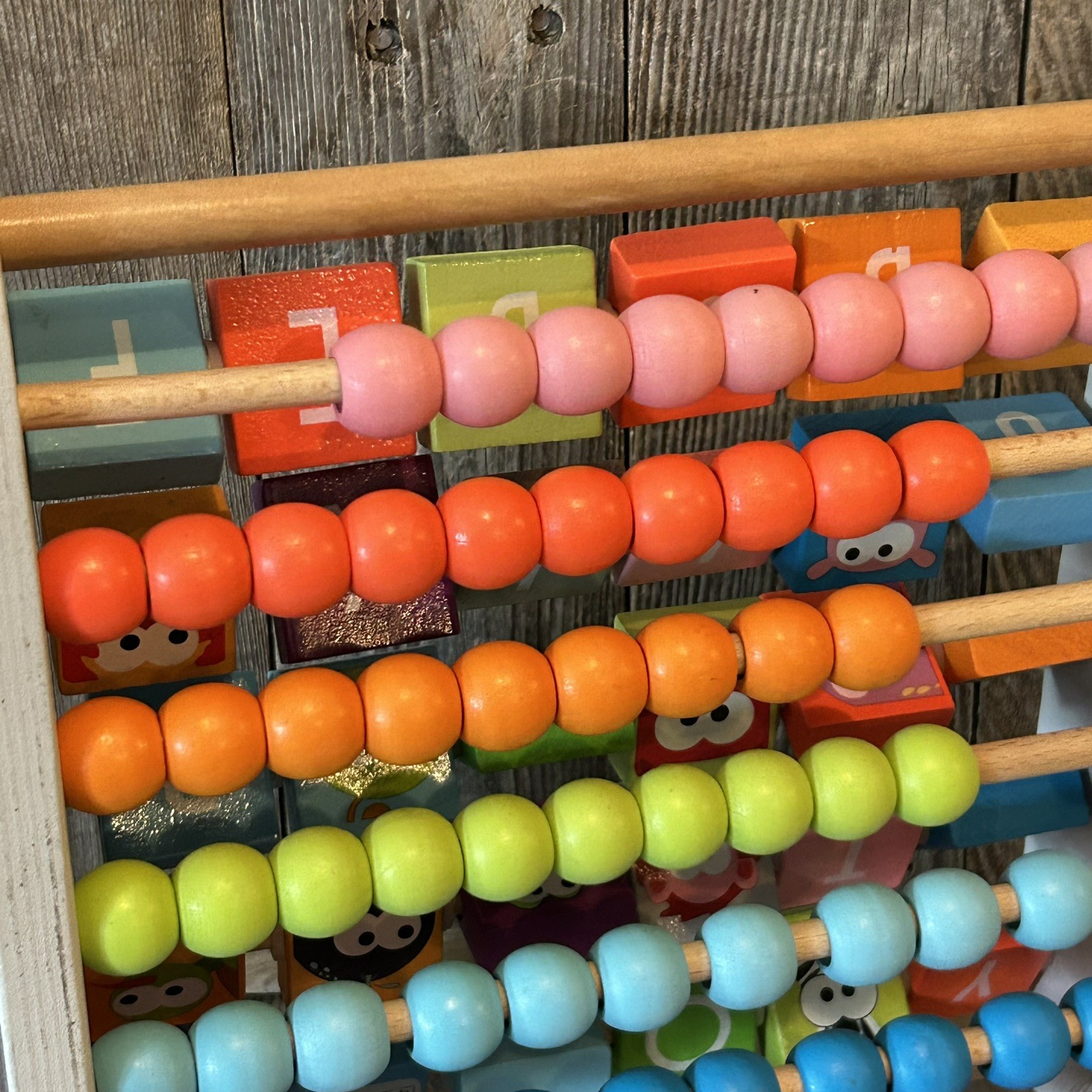 J’Adore Double Sided Abacus Learning Math Beads/Letters W/ Corrosponding Animals