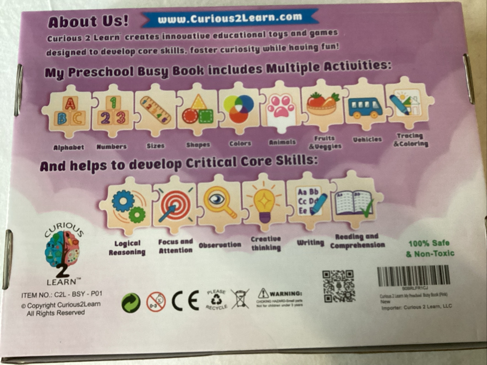My Preschool Busy Book Curious 2 Learn Box Set 36A1
