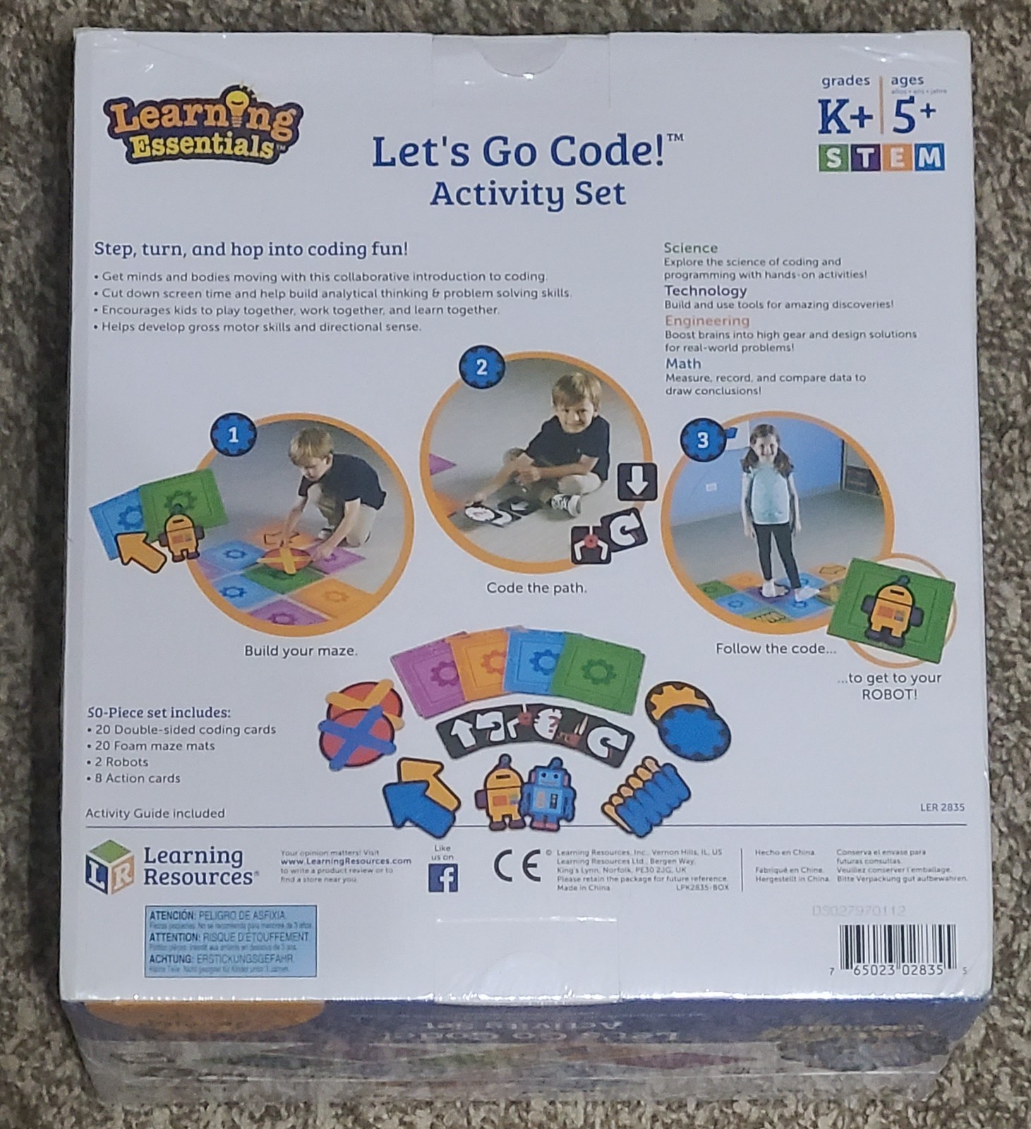 NEW Learning Resources STEM Lets Go Code! Activity Set 50 Pieces Design-Code-Go