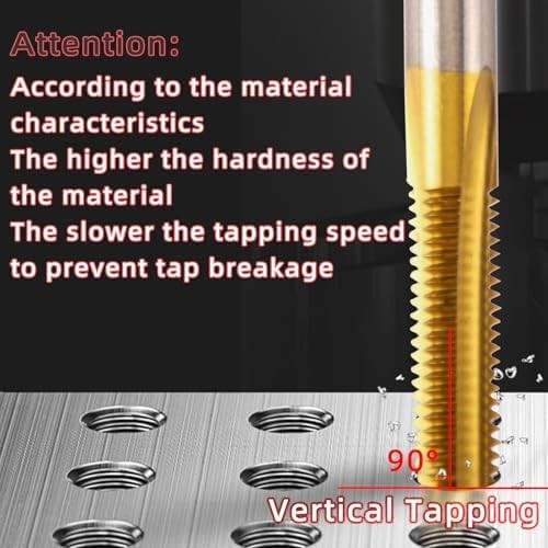 M12X1.0 Thread Tap, Ti-Coated M2 HSS M12 x 1 Thread Milling Tap Right Hand