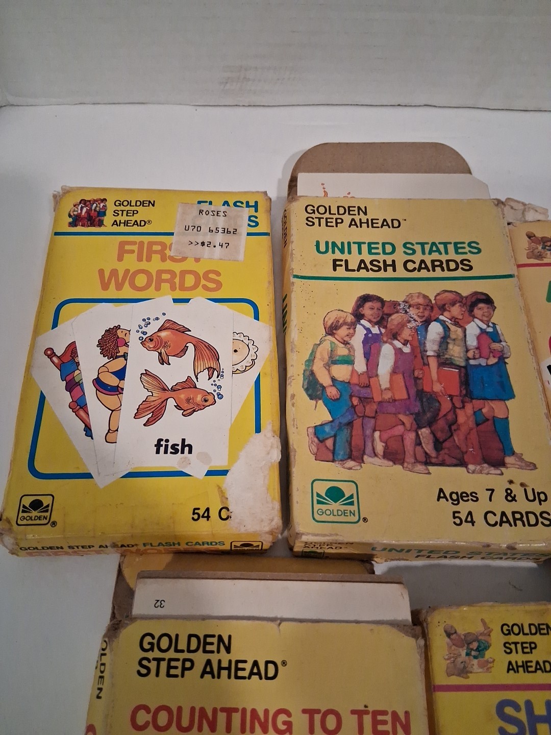 Lot Golden Step Ahead Flash Card Activity Alphabet Words Colors US States. (14)
