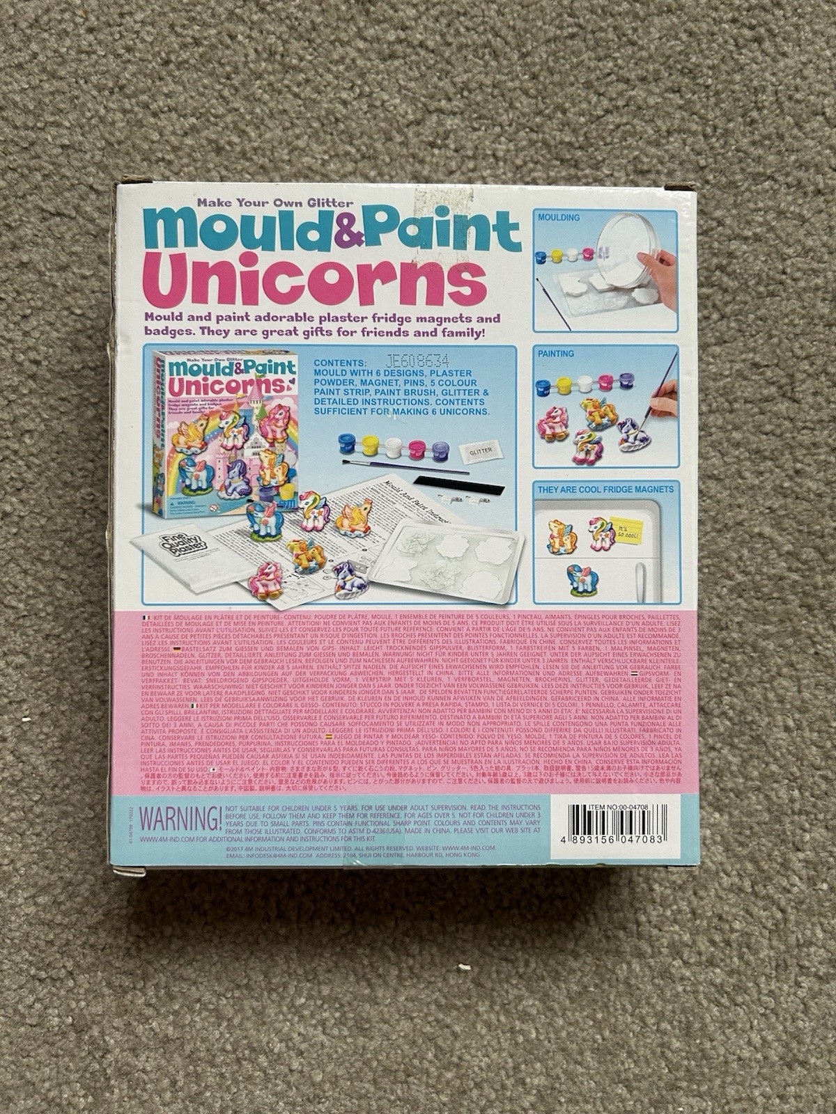 NEW 4M Mould & Paint Unicorns Kit DIY Plaster Craft Kids Art Set Complete Gift