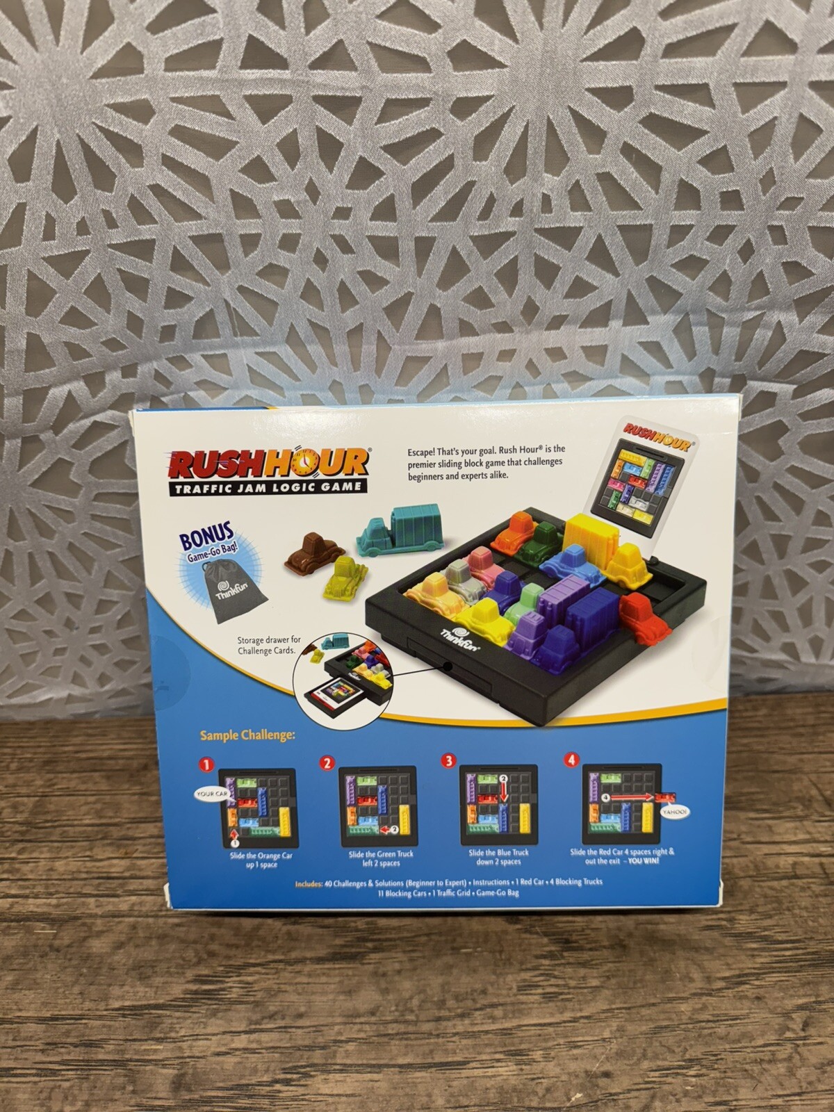 ThinkFun Rush Hour Logic Puzzle Game Travel Challenge Traffic Jam Cars Stem 8+