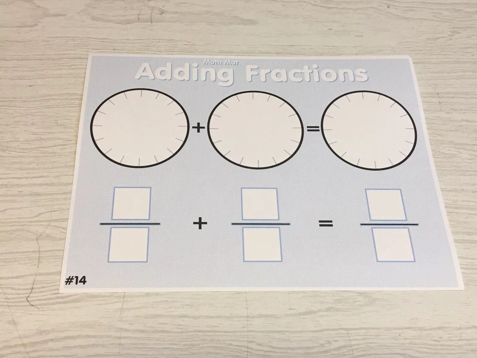 Classroom Set of 10 – Laminated Math Work Mats – Dry Erase #014