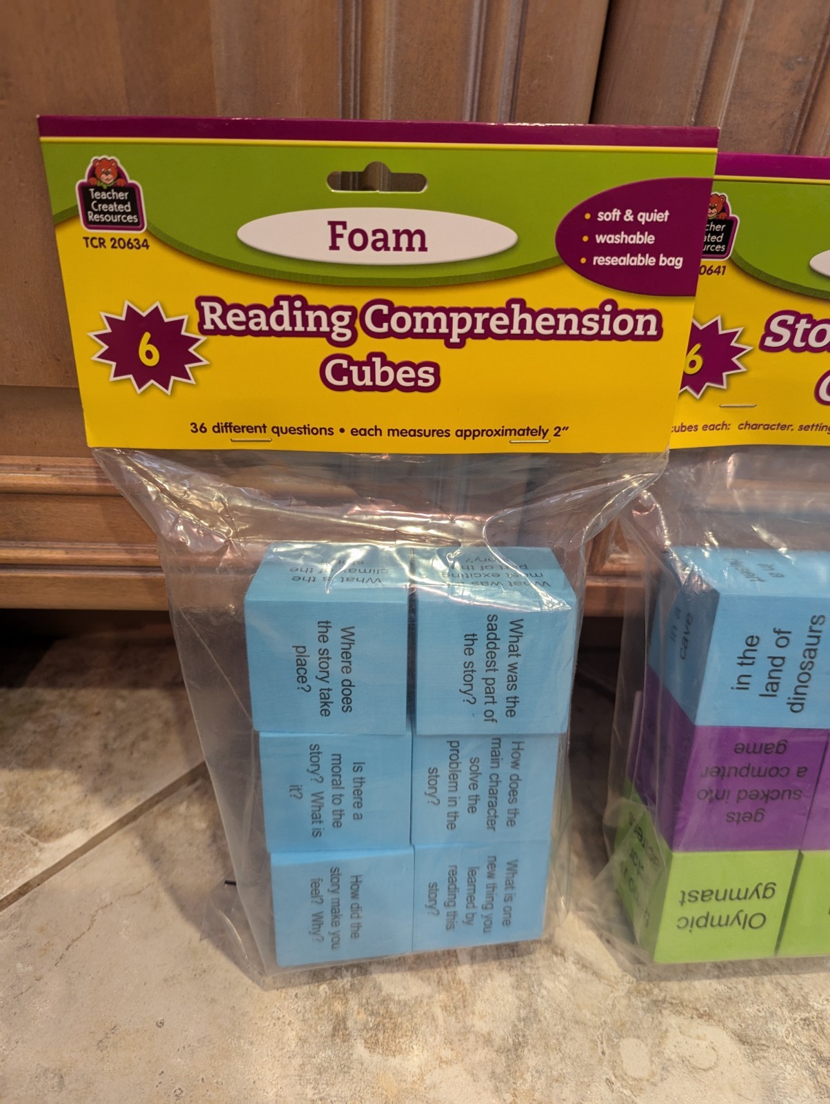 Teacher Created Resources Classroom Reading/Story Starter Foam Cubes 3 pack