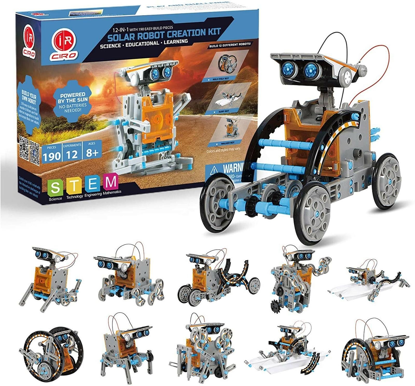 IR Ciro Solar Robot Creation Kit NEW Stem 12 in 1 Open Box Sealed Bags