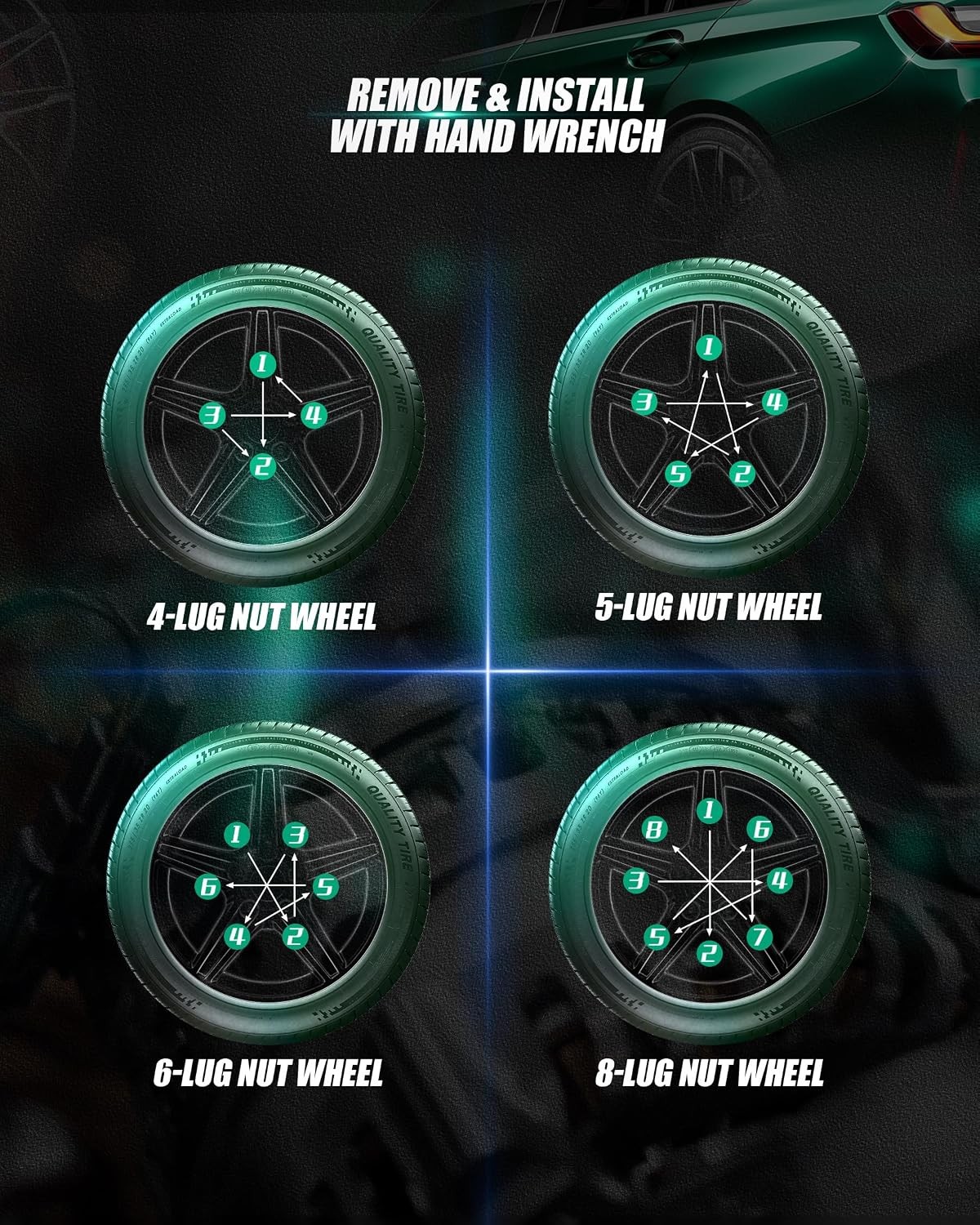 M14x1.5 Spike Lug Nuts Chevy Silverado 6 Lug 24pcs 4.4″ Tall Chrome Spiked Lug