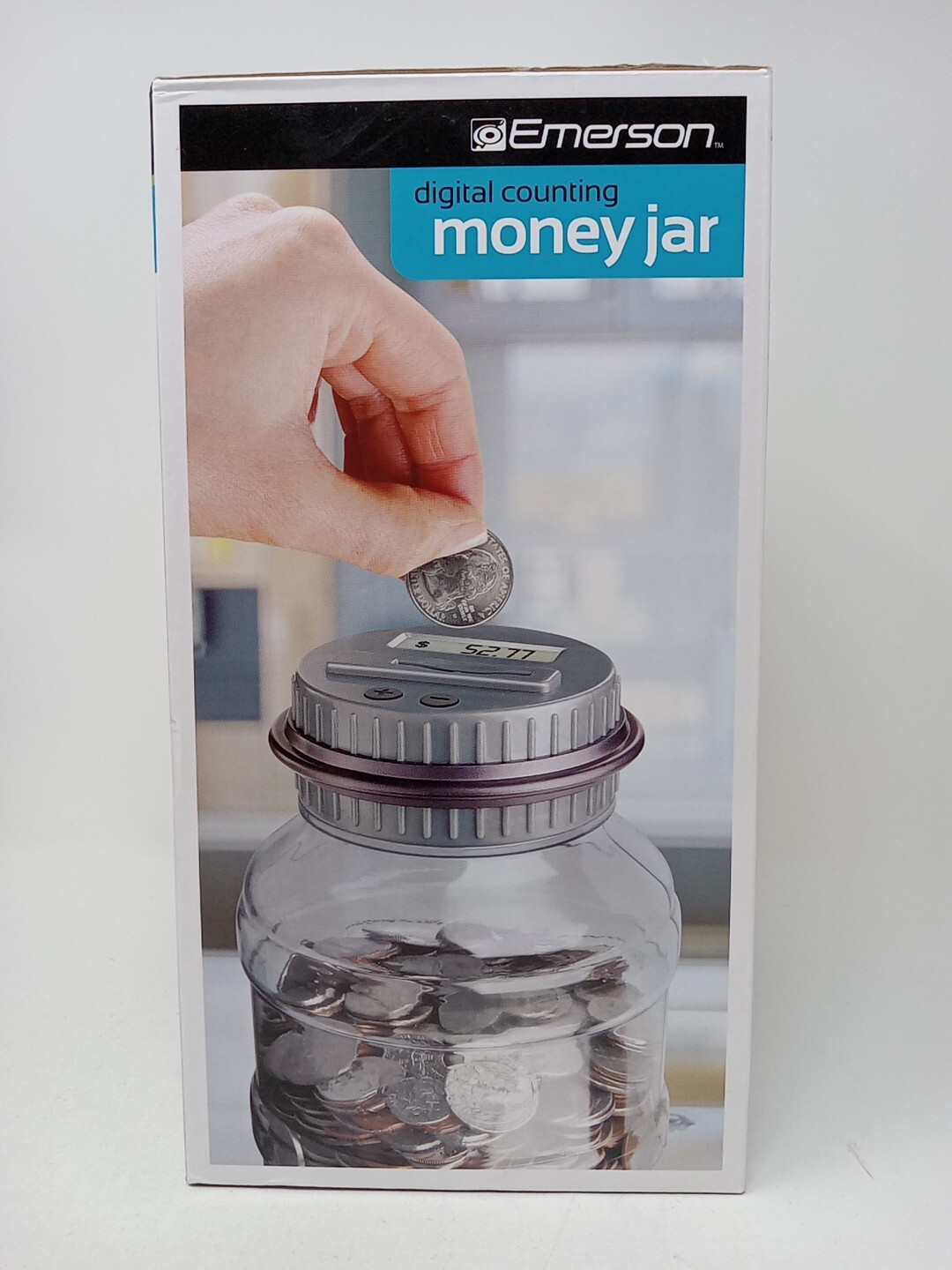 Emerson- Digital Counting Money Jar Automatically Calculates And Displays Coins