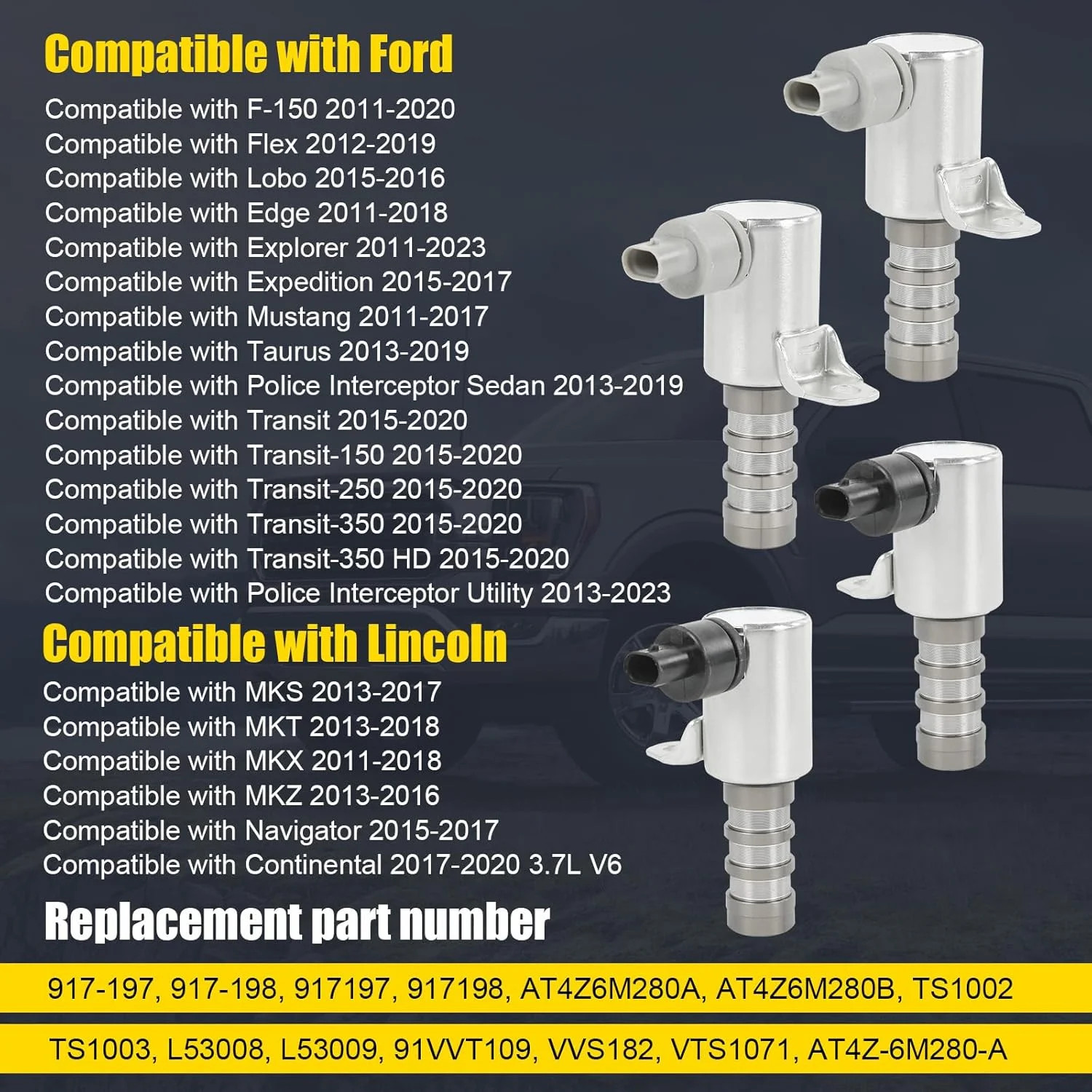 4 PCS OCV Oil Control Engine Variable Valve Timing VVT Solenoid Compatible with