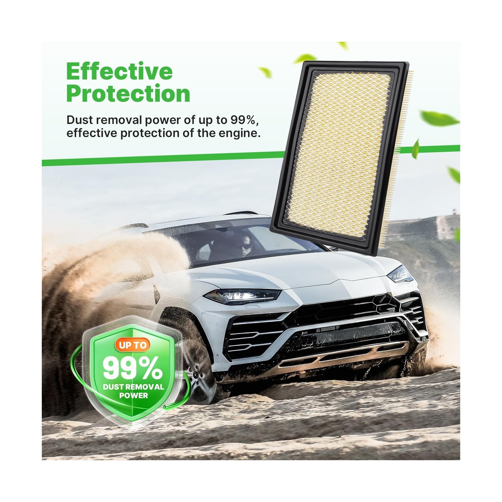Engine+Cabin Air Filters Fit for Explorer 2011-2019, 3.0T Flex 2010-2019, Fus…