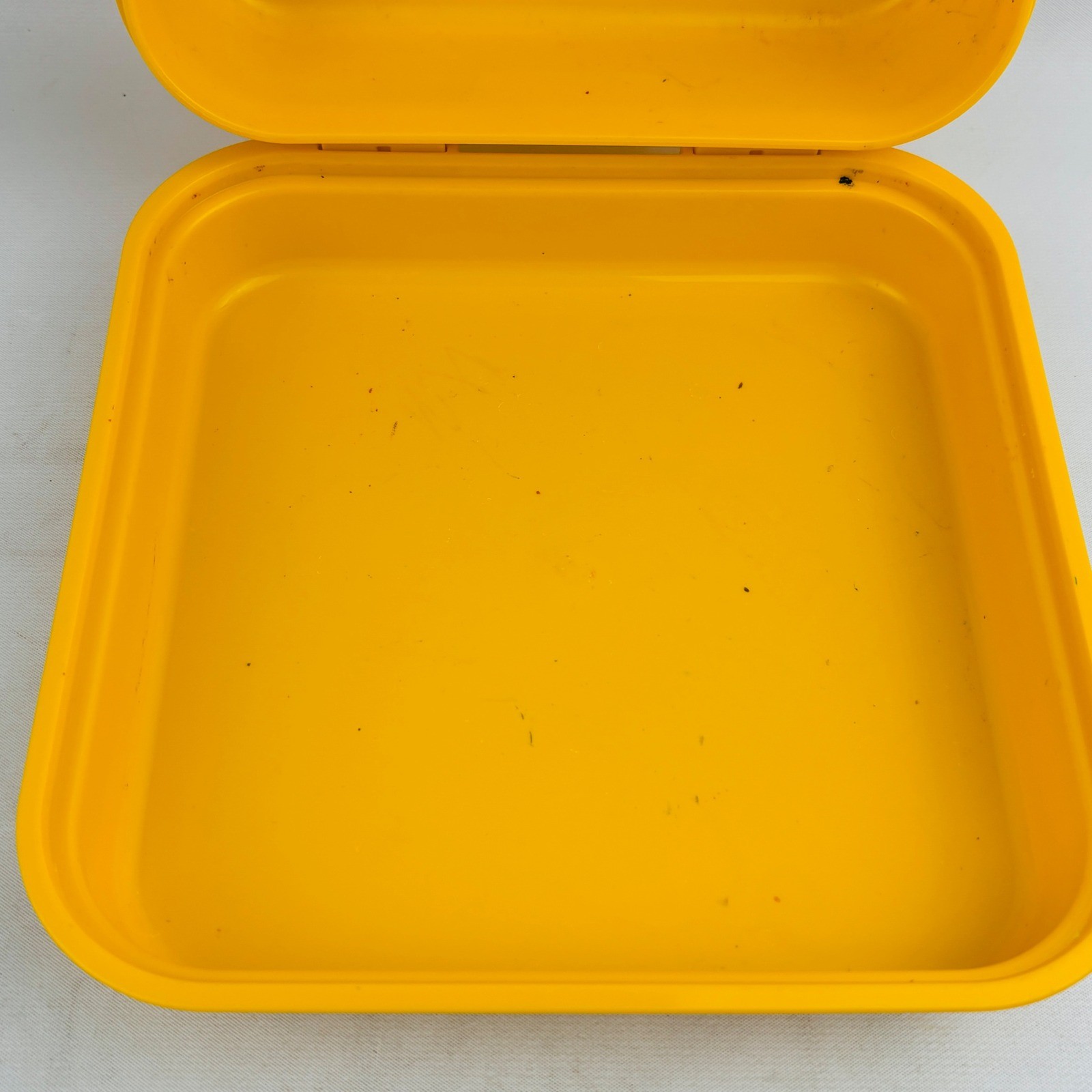 Vintage Tupperware Alphabet Carry Case 5 Stencil Lot Yellow ABC Pencil Lunch Box