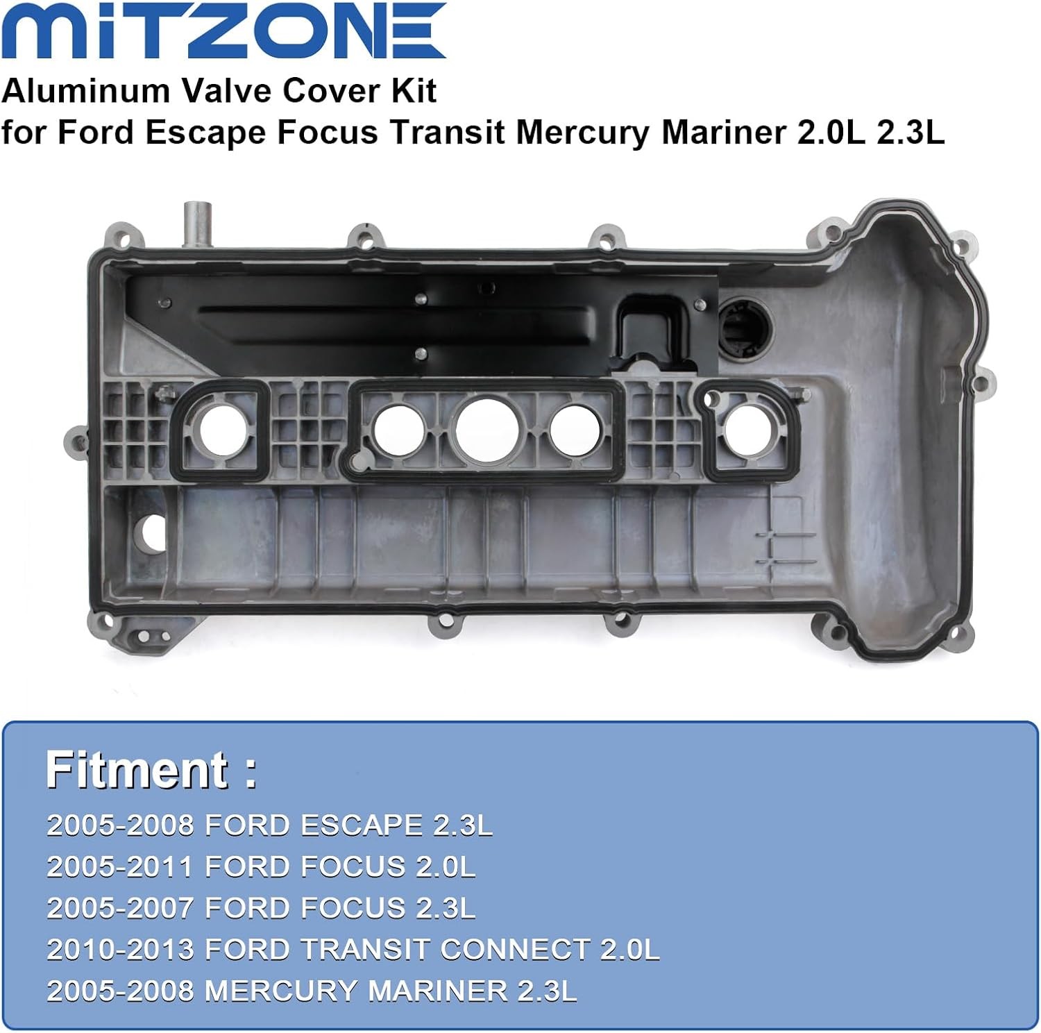 MITZONE Aluminum Valve Cover 4S4Z6582CA Ford Focus Escape 2.0L 2.3L