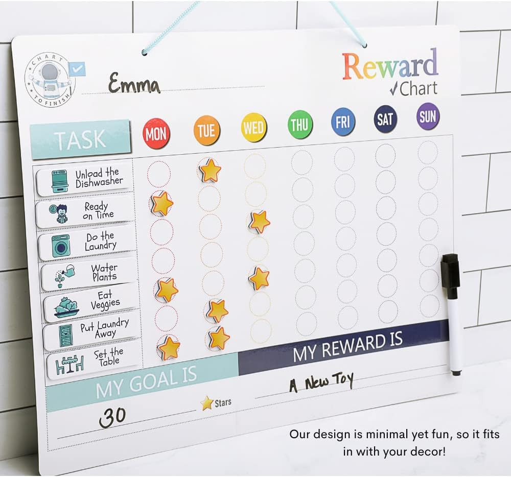 Magnetic Behavior Chore Chart for Kids at Home – Gift Reward Visual Schedule Cha